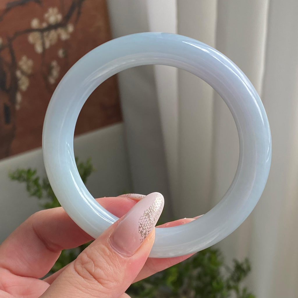 细糯种淡春彩圆条手镯（58圈）（yc213610）