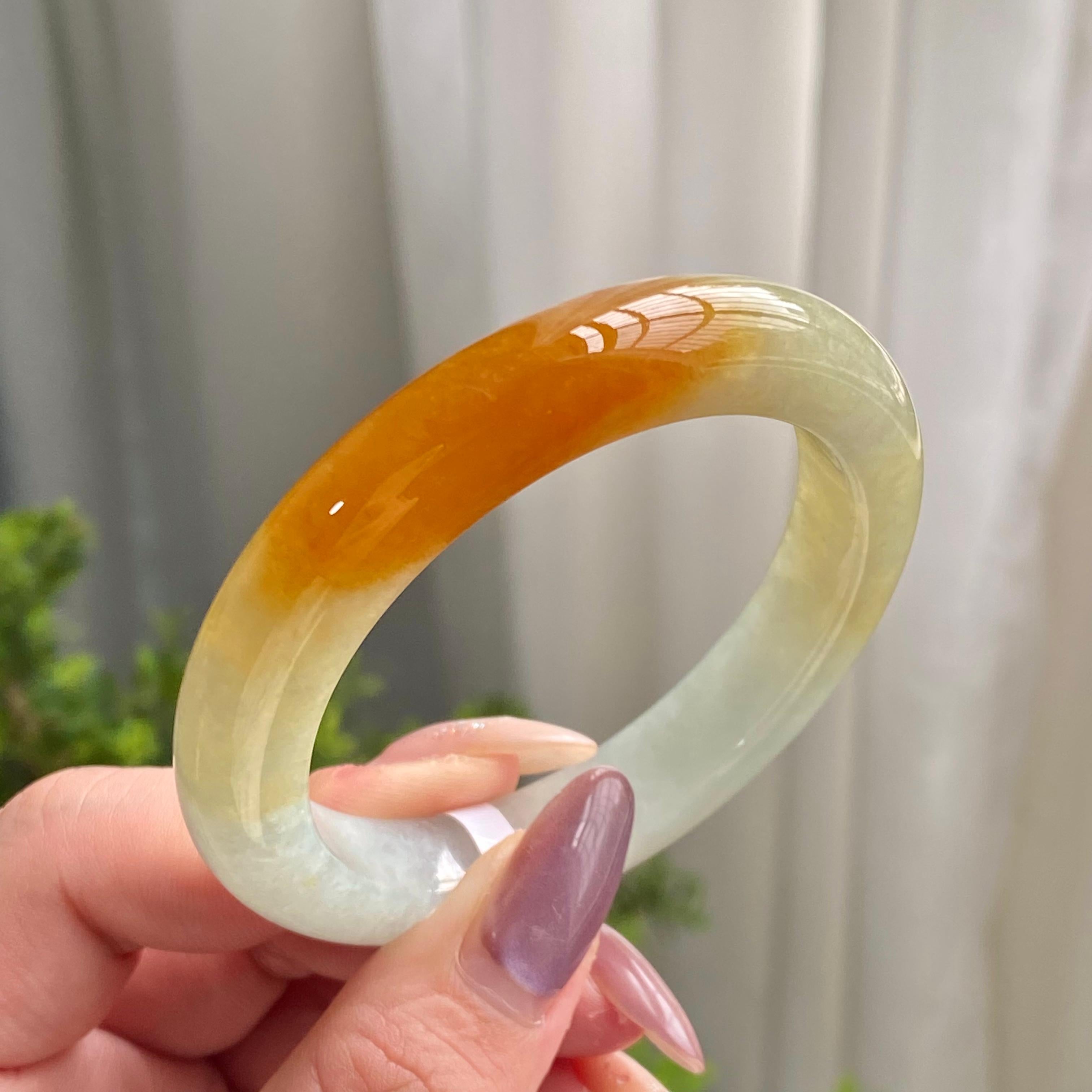 糯冰种黄翡平安镯（51圈）（yc199713）