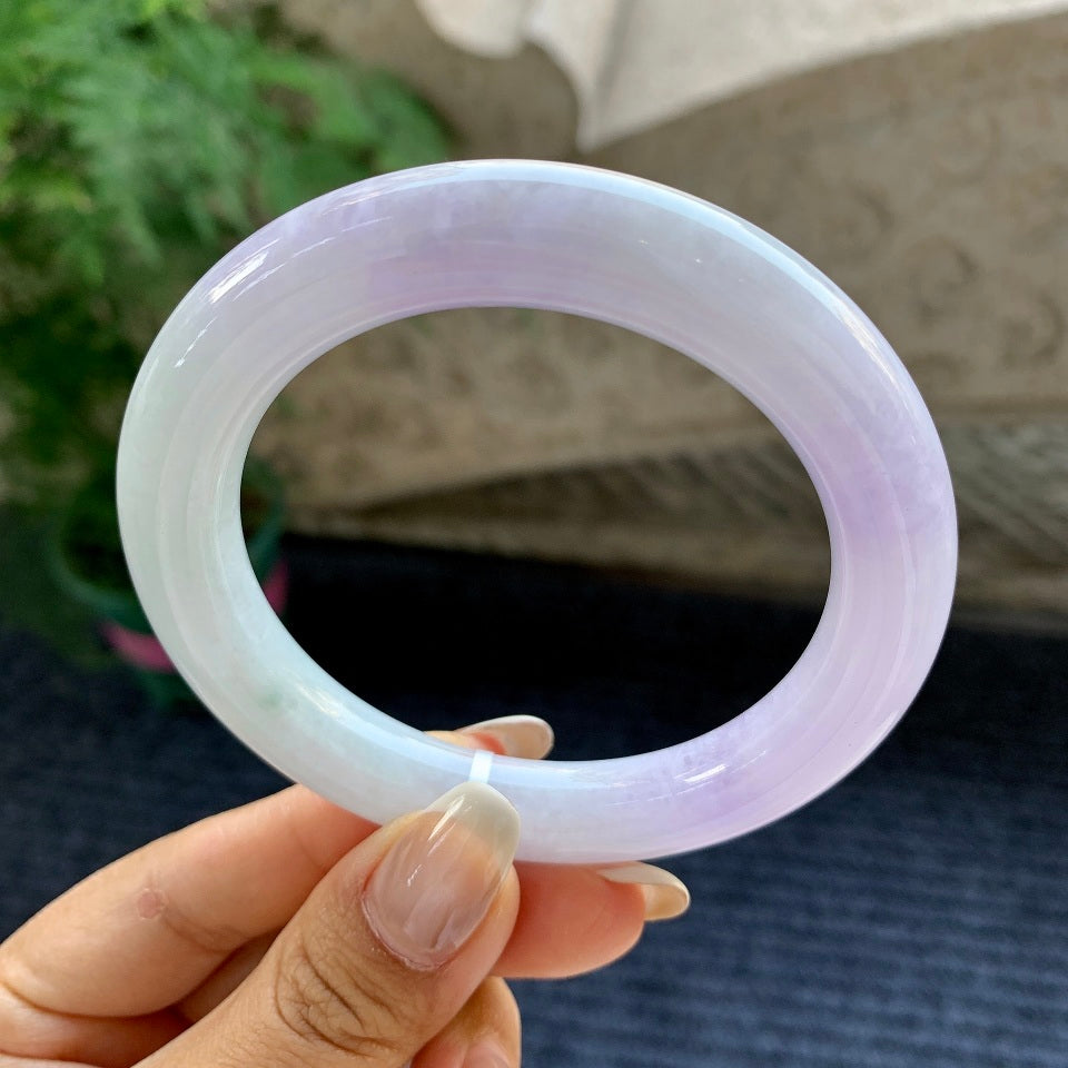 糯种淡紫罗兰圆条手镯（57.5mm）（yc079196）