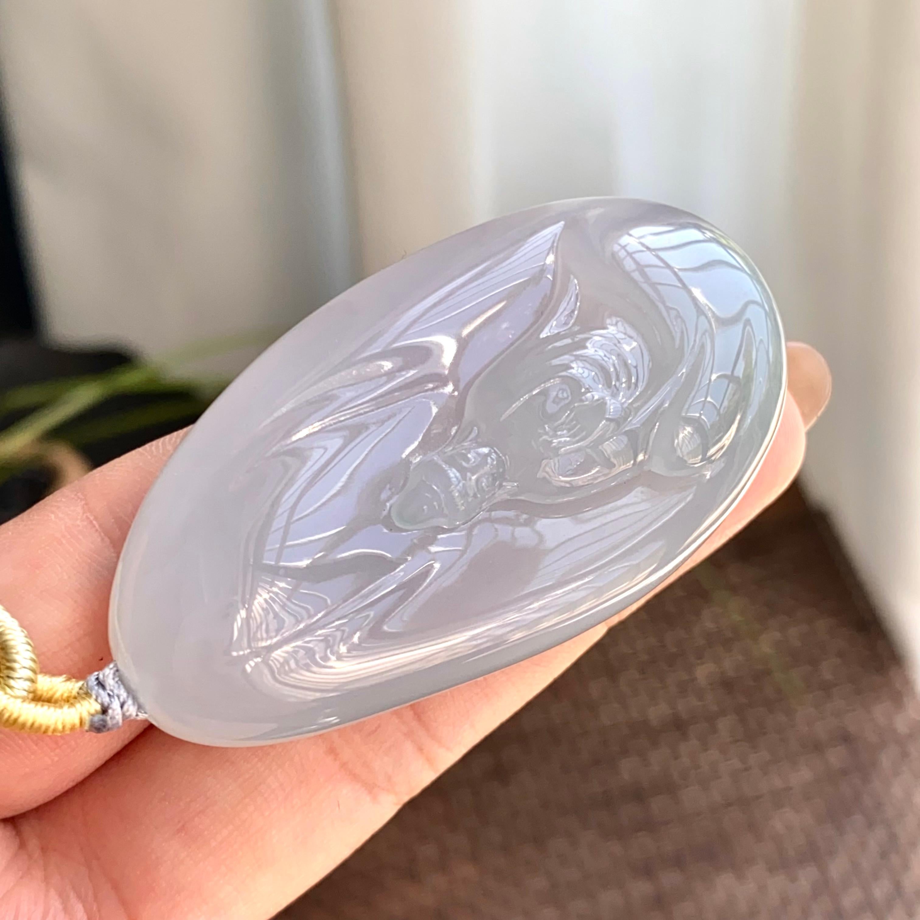 糯冰种白月光观音牌吊坠（yc265661）