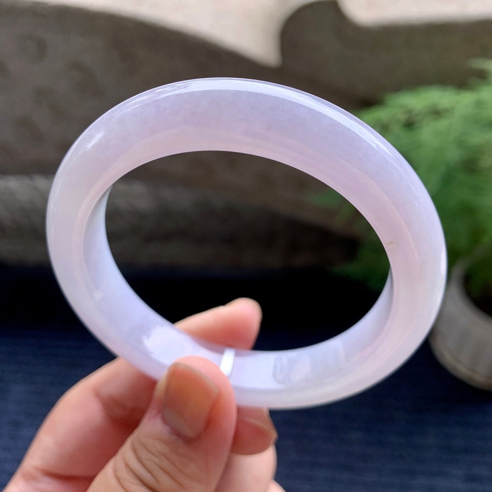 细糯种淡紫罗兰平安镯（56.6mm）（yc107678）