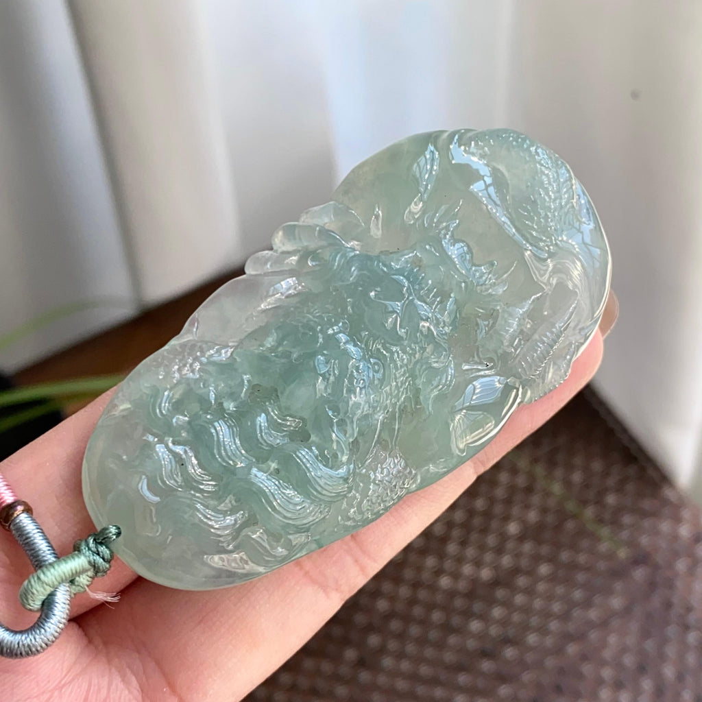 冰种晴底龙牌吊坠（yc265659）