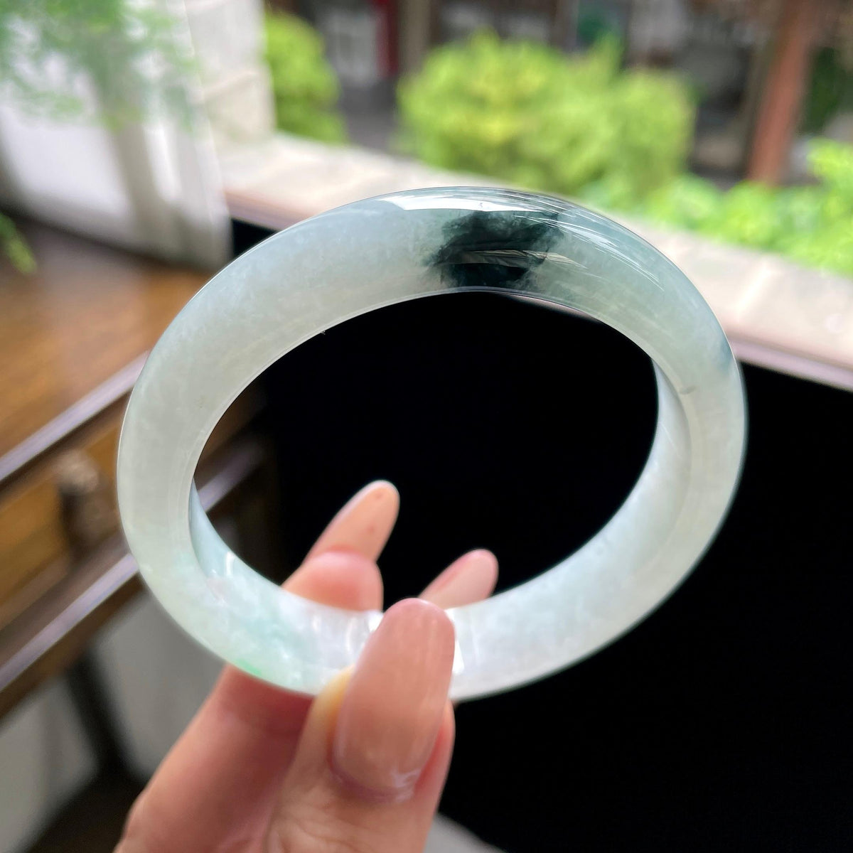 大圈口 糯种飘花正圈平安镯 58圈（yc709484）