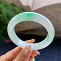 糯冰种飘绿花平安镯（56.7mm）（yc079668）