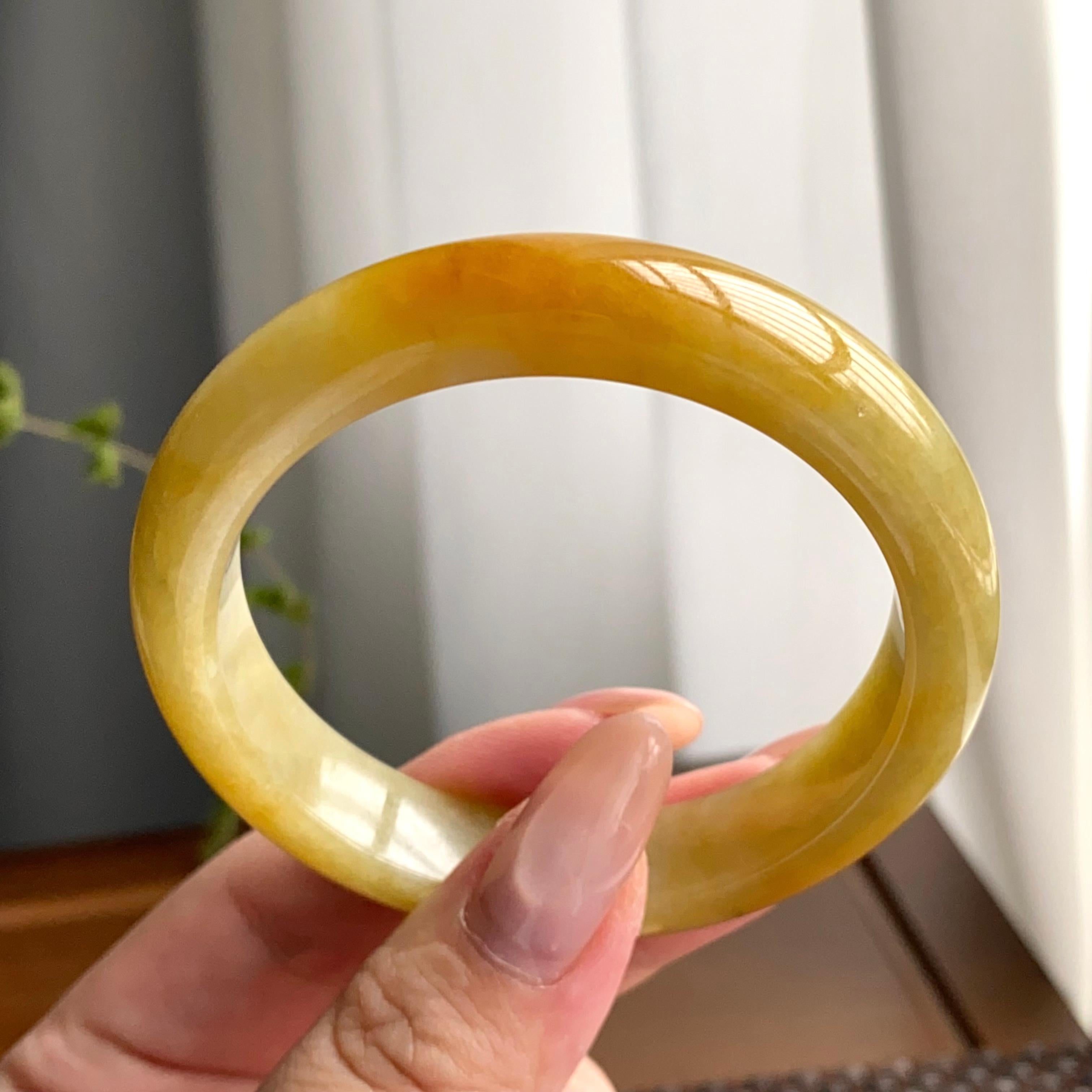 细糯种黄翡平安镯（53圈）（yc247637）