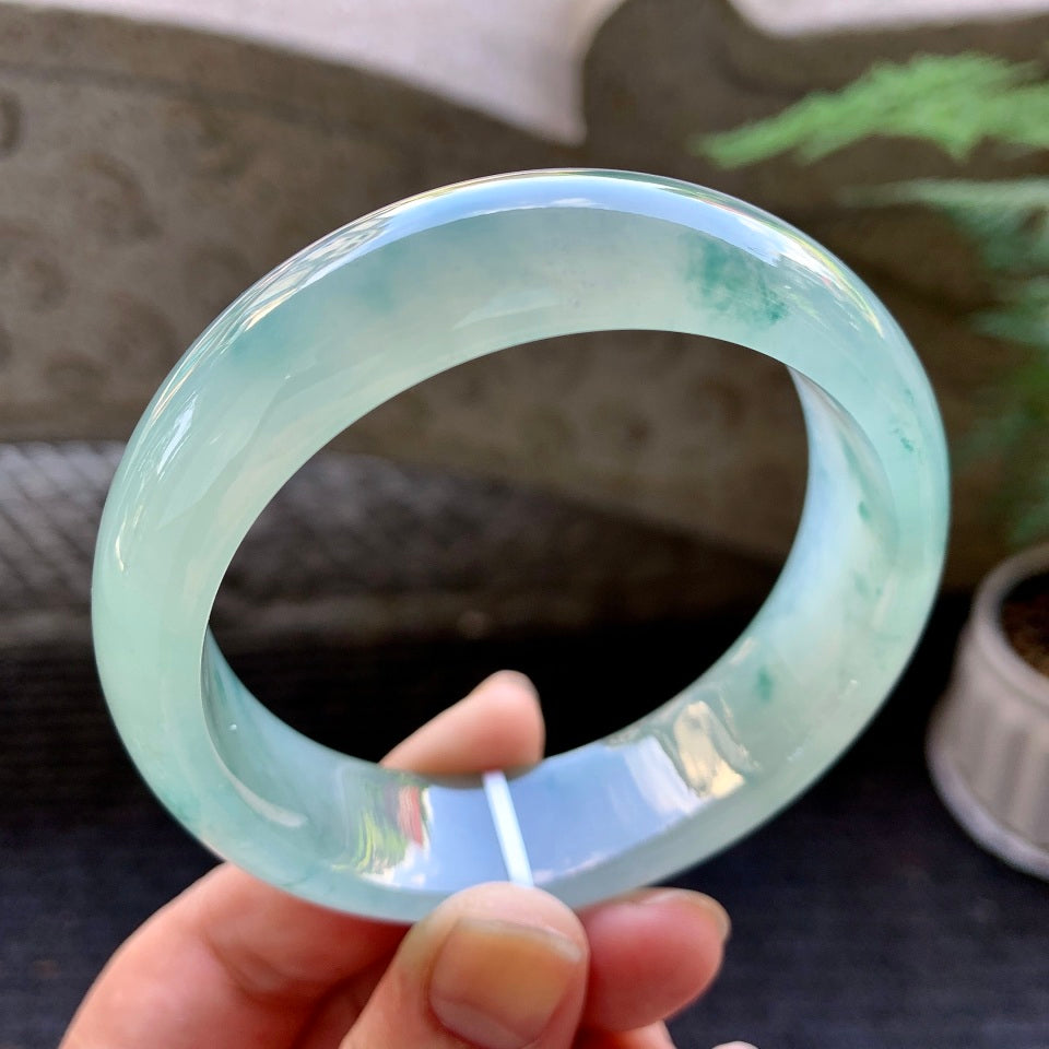 冰种飘花轮胎手镯（58mm）（TF06303323）