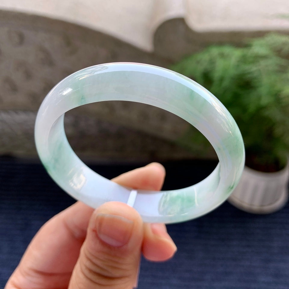 糯种飘花贵妃手镯（53mm）（yc079630）