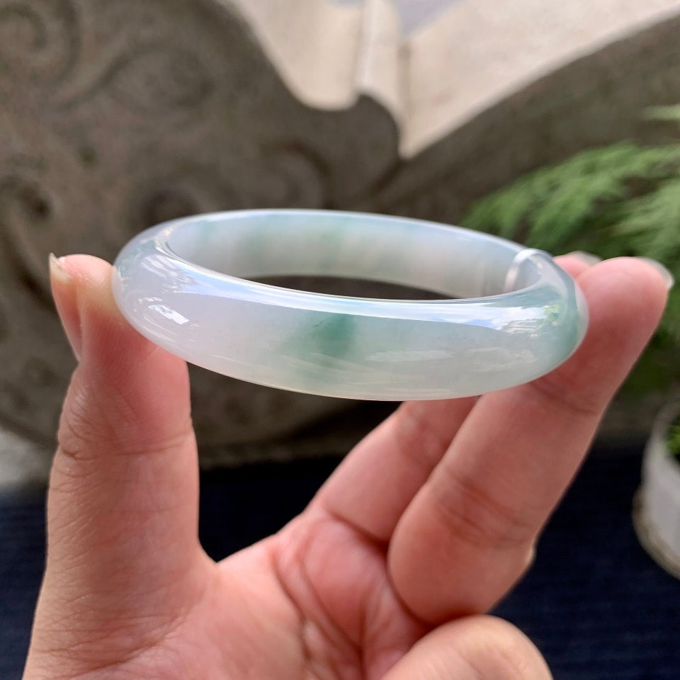 细糯种飘花平安镯（55.7mm）（yc090495）