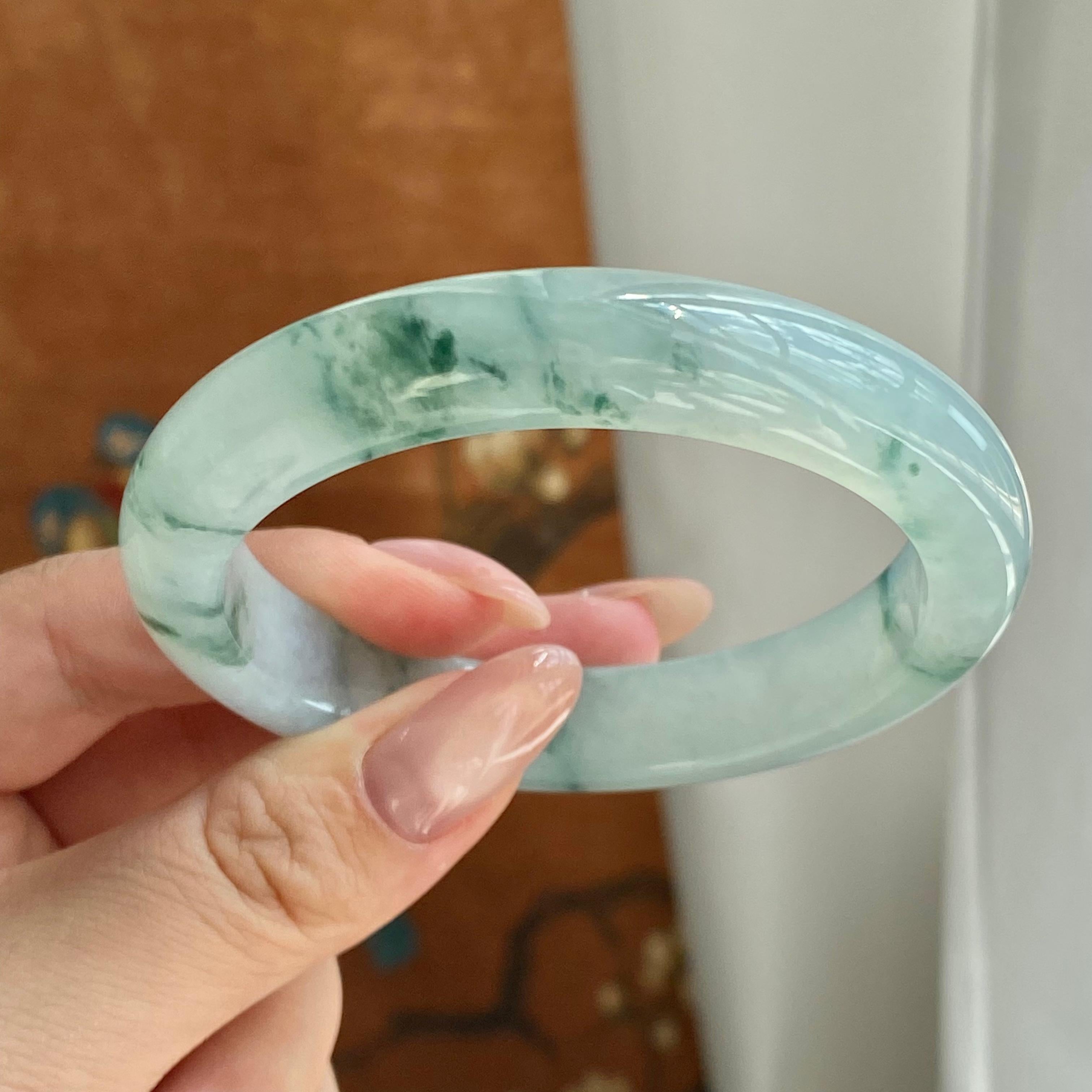 冰种飘花平安镯（57圈）（yc229108）