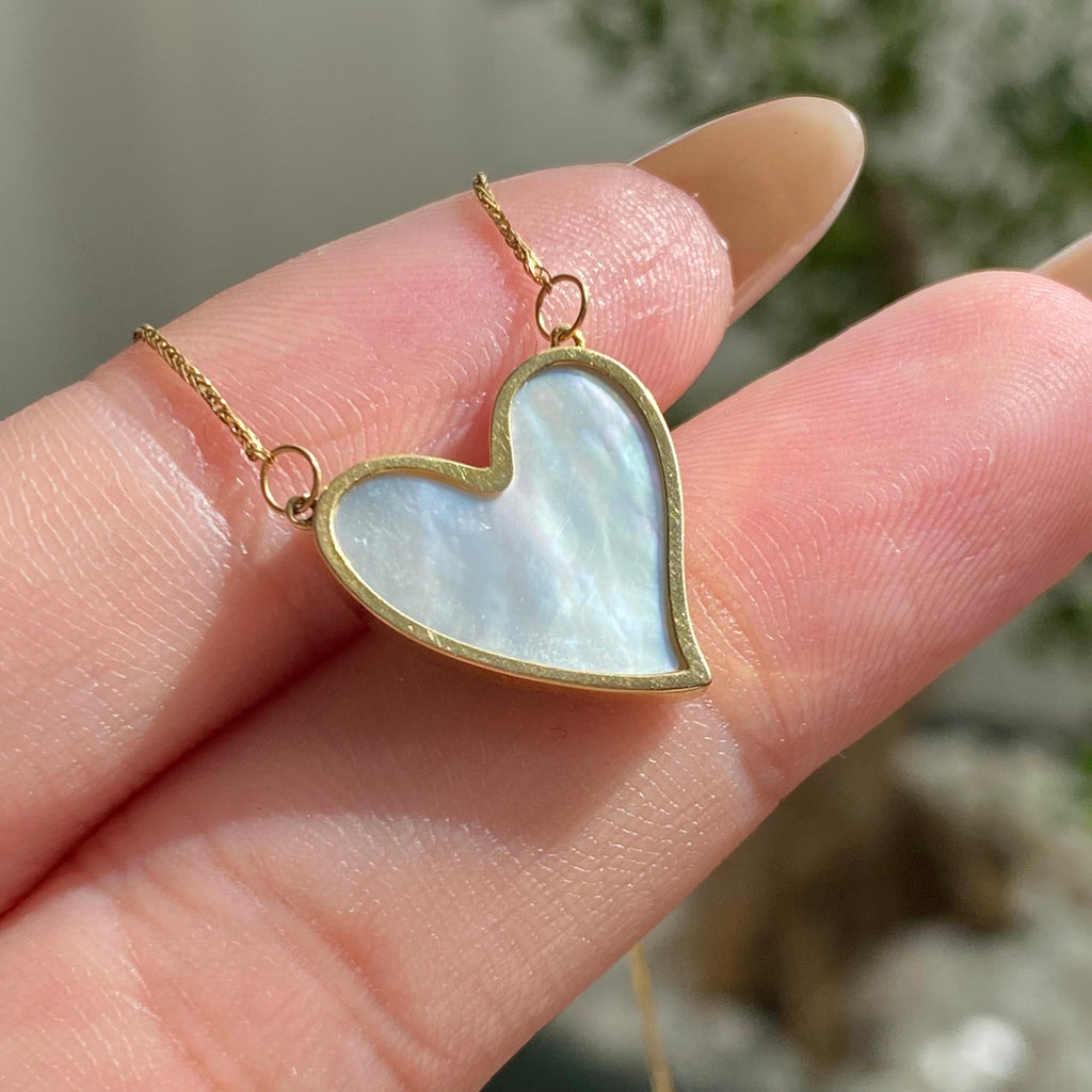 18k金镶糯冰种心形辣绿吊坠（yc216767）