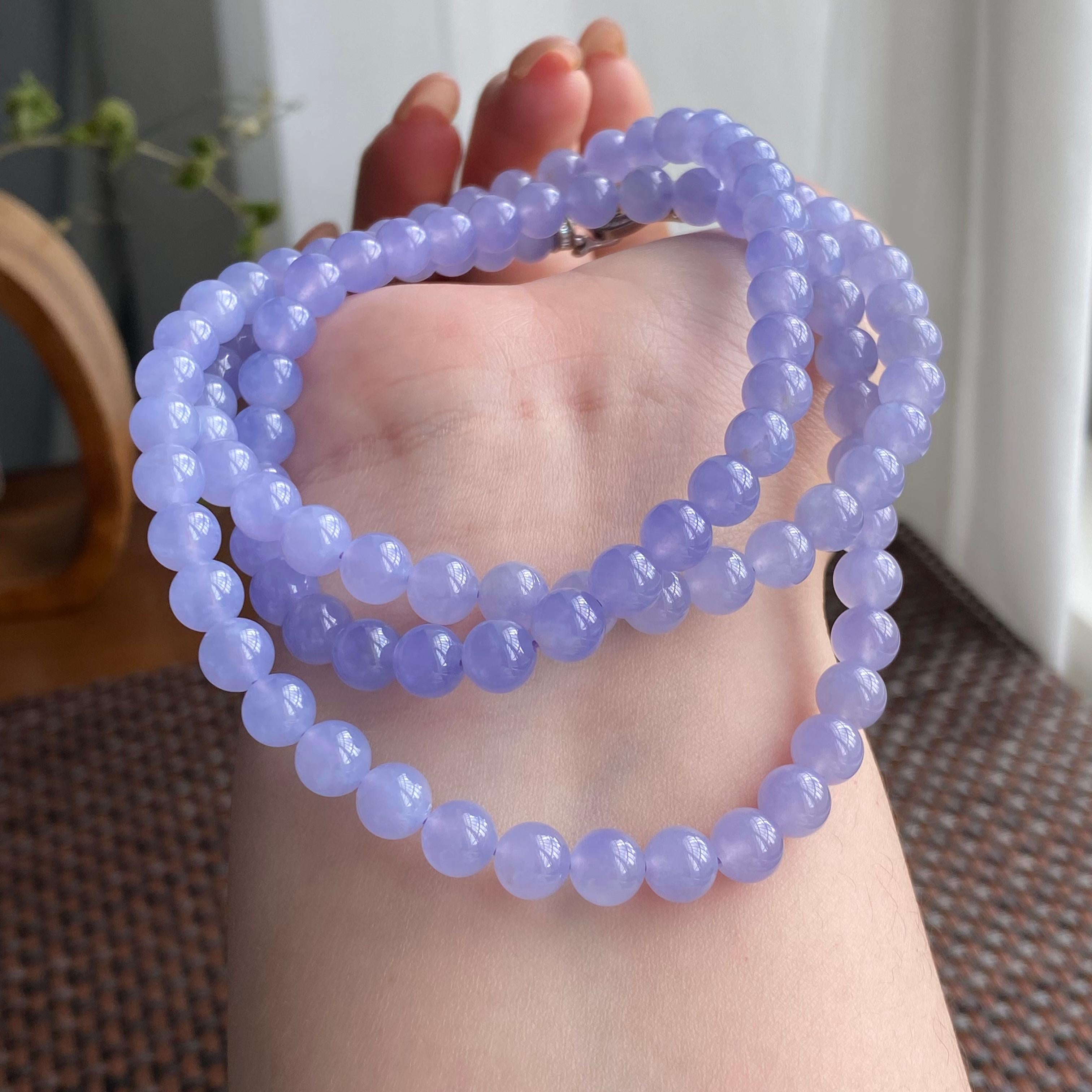 冰种紫罗兰珠链（108颗）（yc249552）