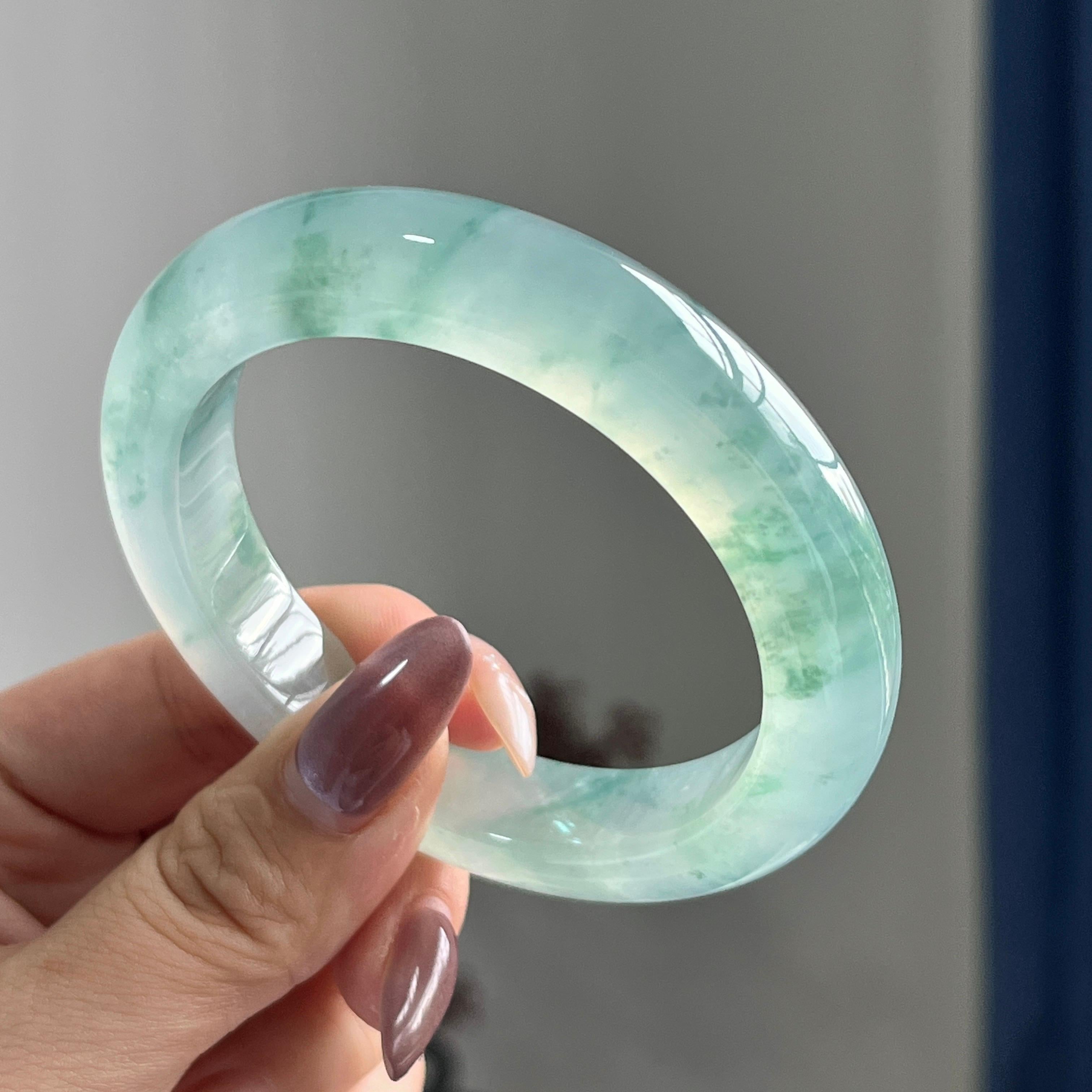 冰种飘花平安镯（56圈）（yc197822）