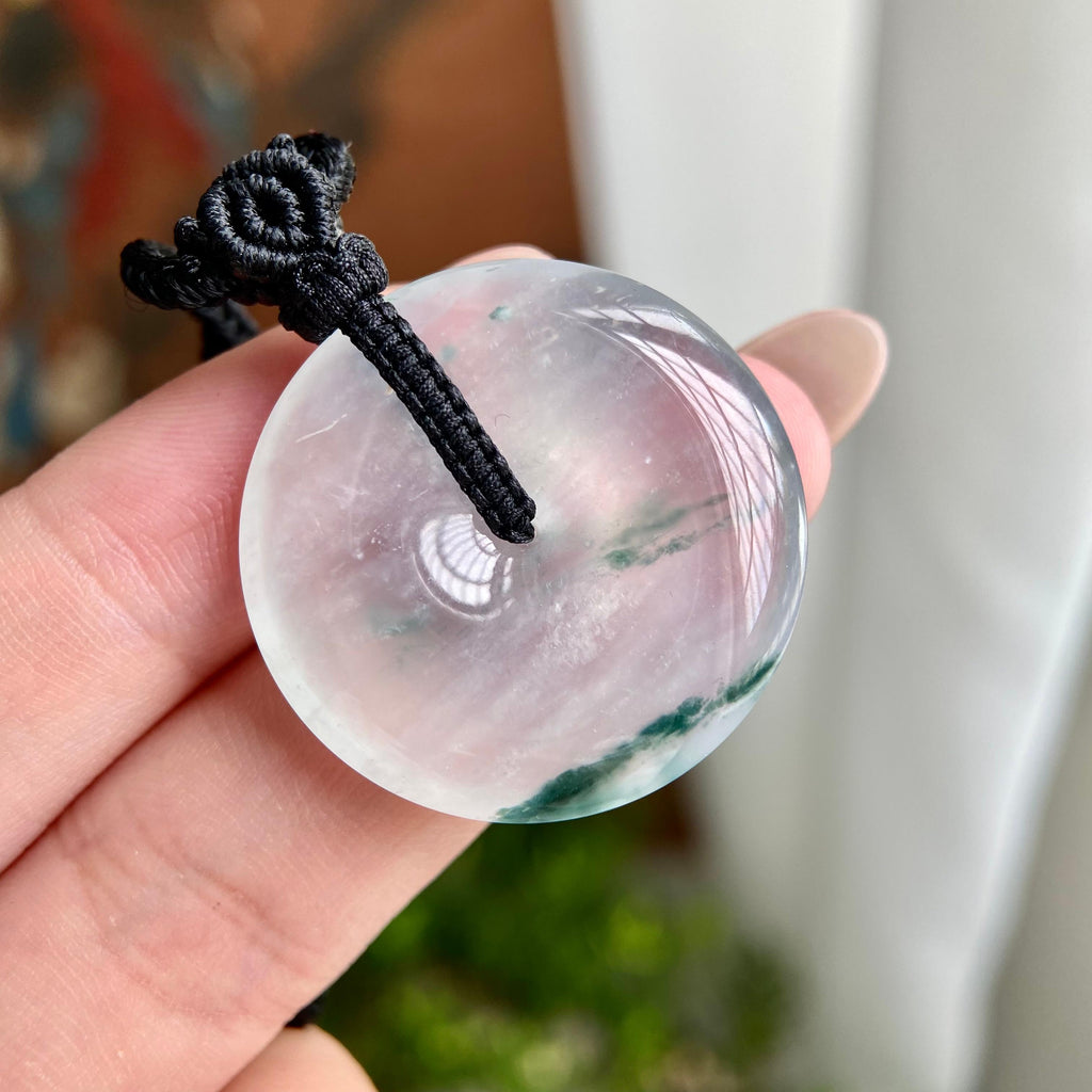 高冰种飘花平安扣吊坠（yc230169）