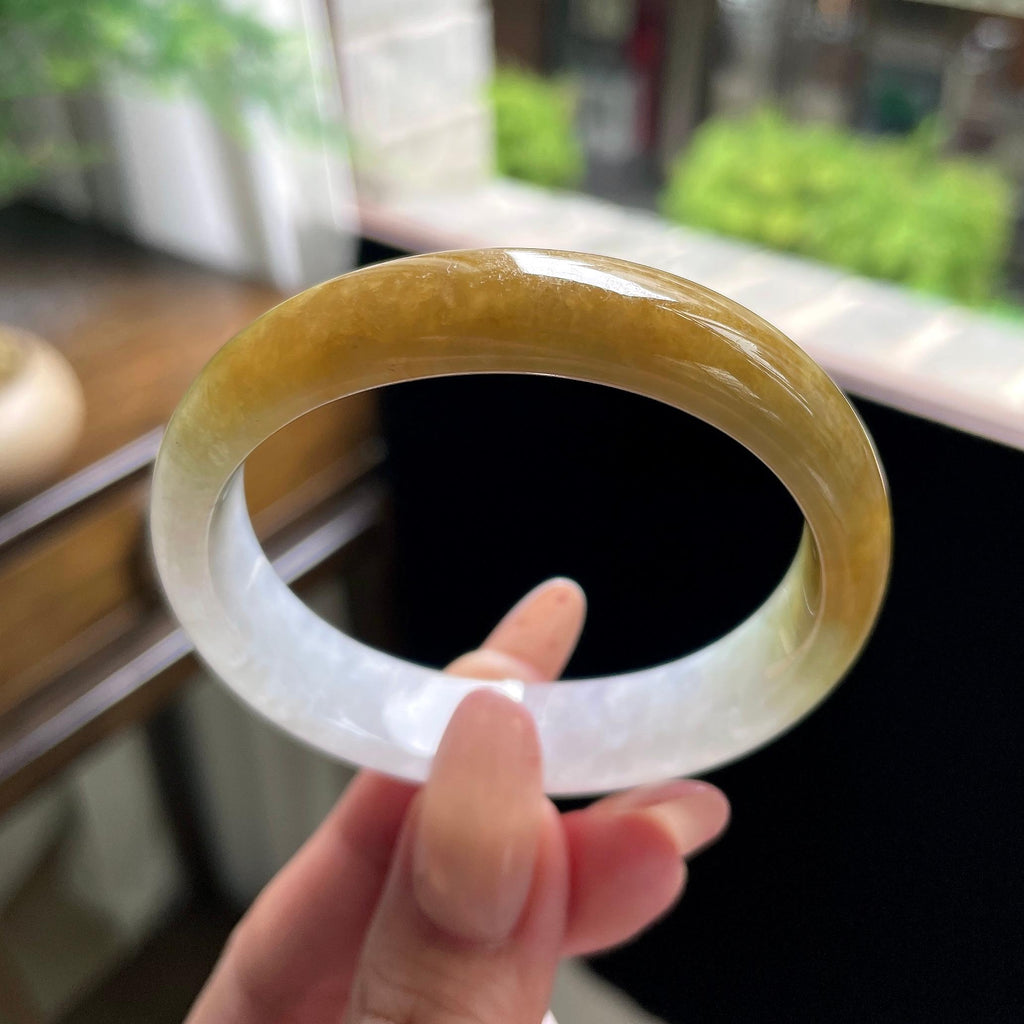 糯种黄翡贵妃 53.5圈 天然缅甸A货翡翠（yc696409）