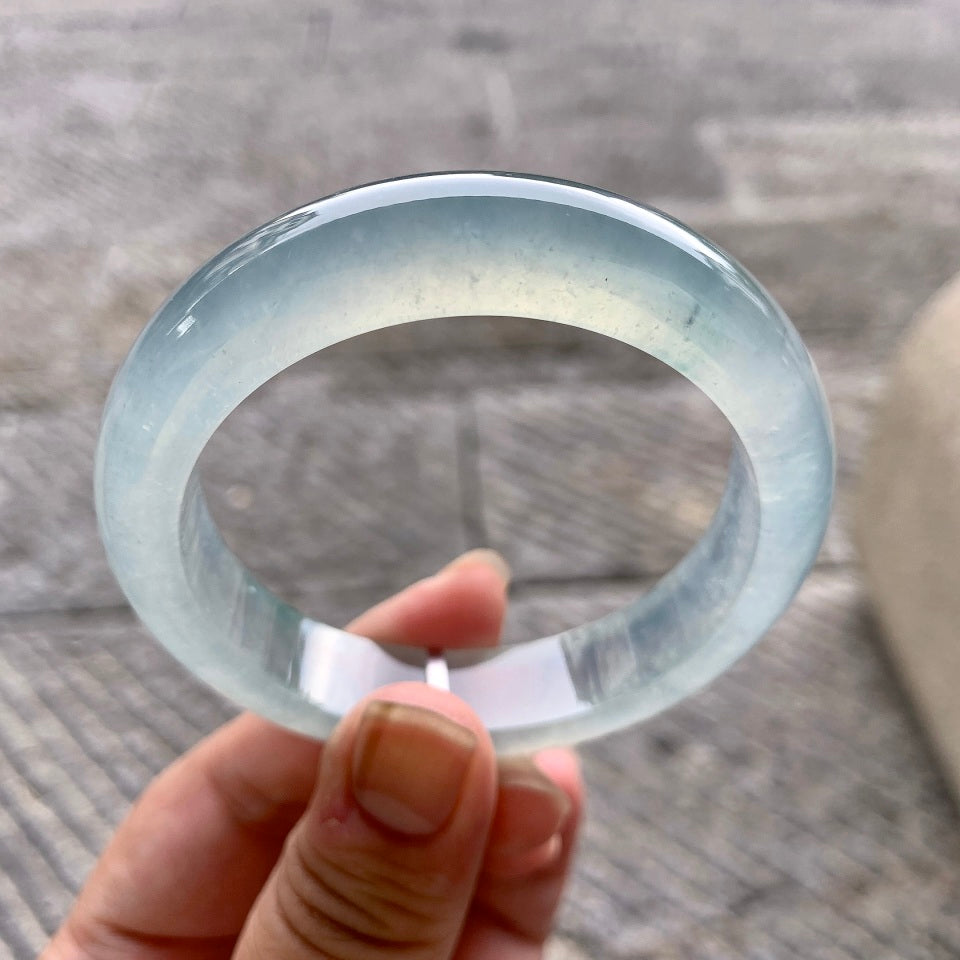 冰种晴底飘花平安镯（54.7mm）（yc173895）