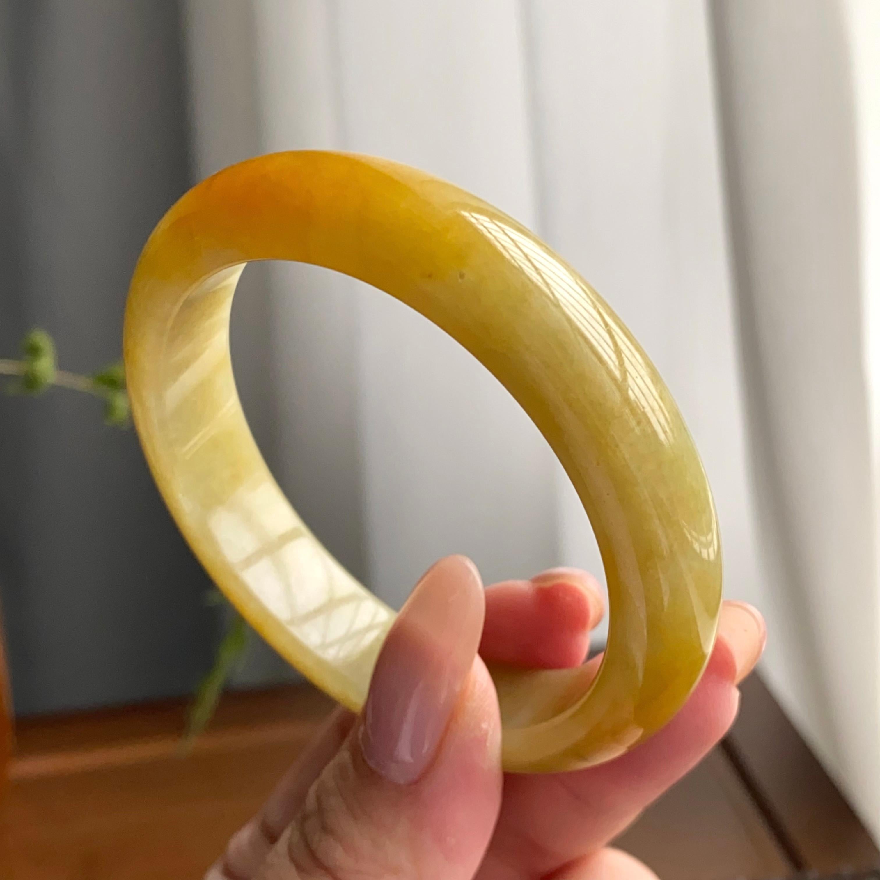 细糯种黄翡平安镯（53圈）（yc247637）