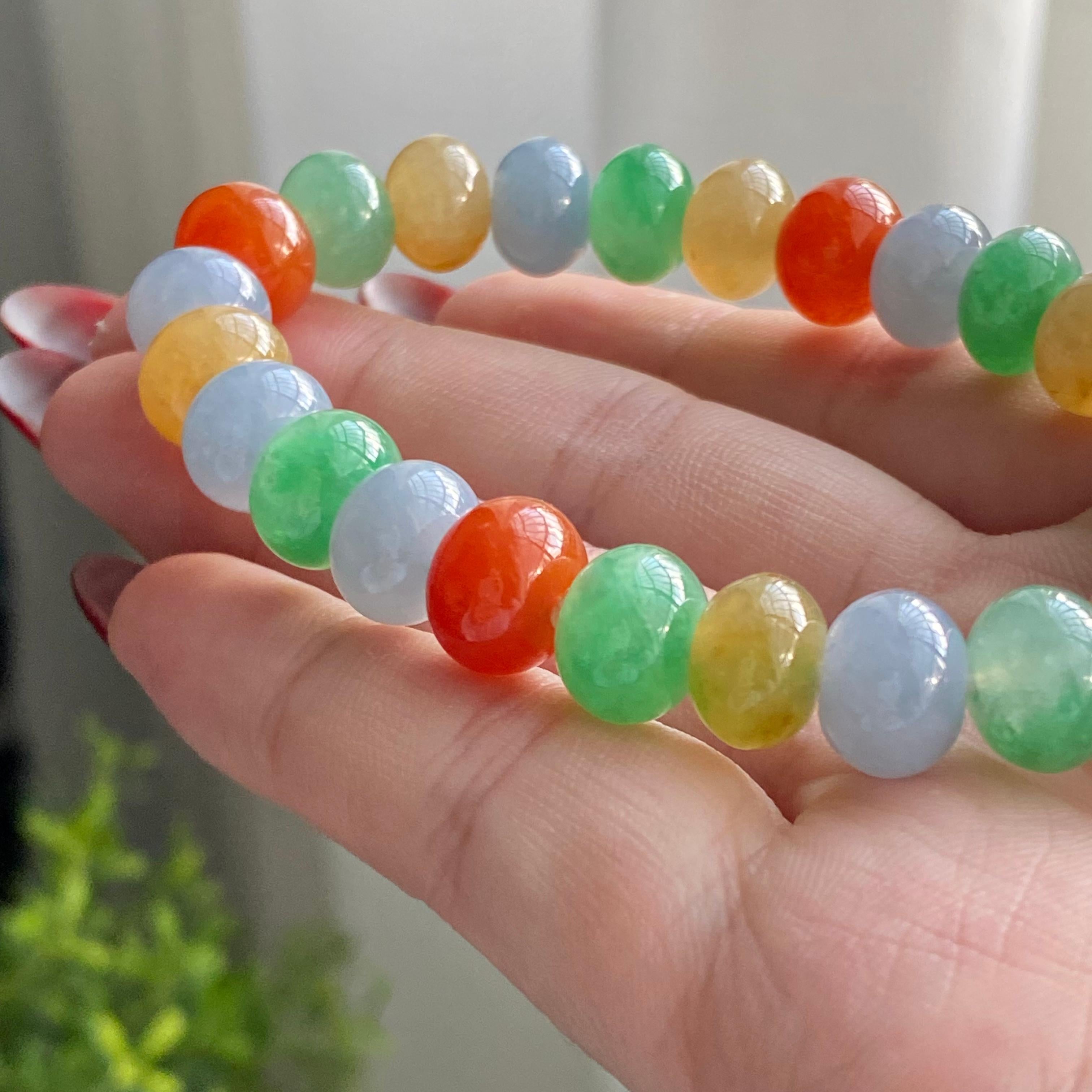 糯冰种多宝灯笼珠单圈手串（24颗）（yc215252）