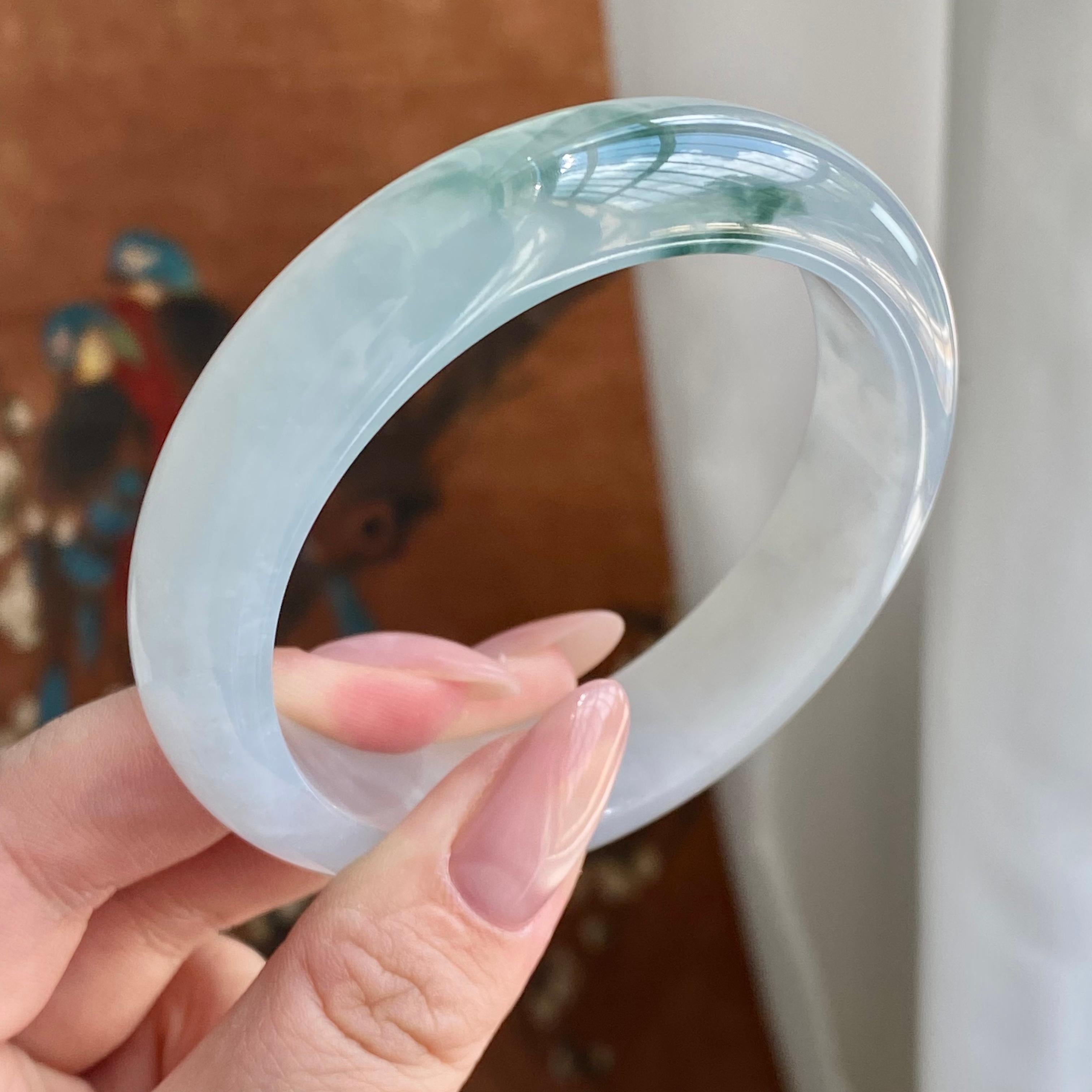 冰种飘花平安镯（57圈）（yc229036）