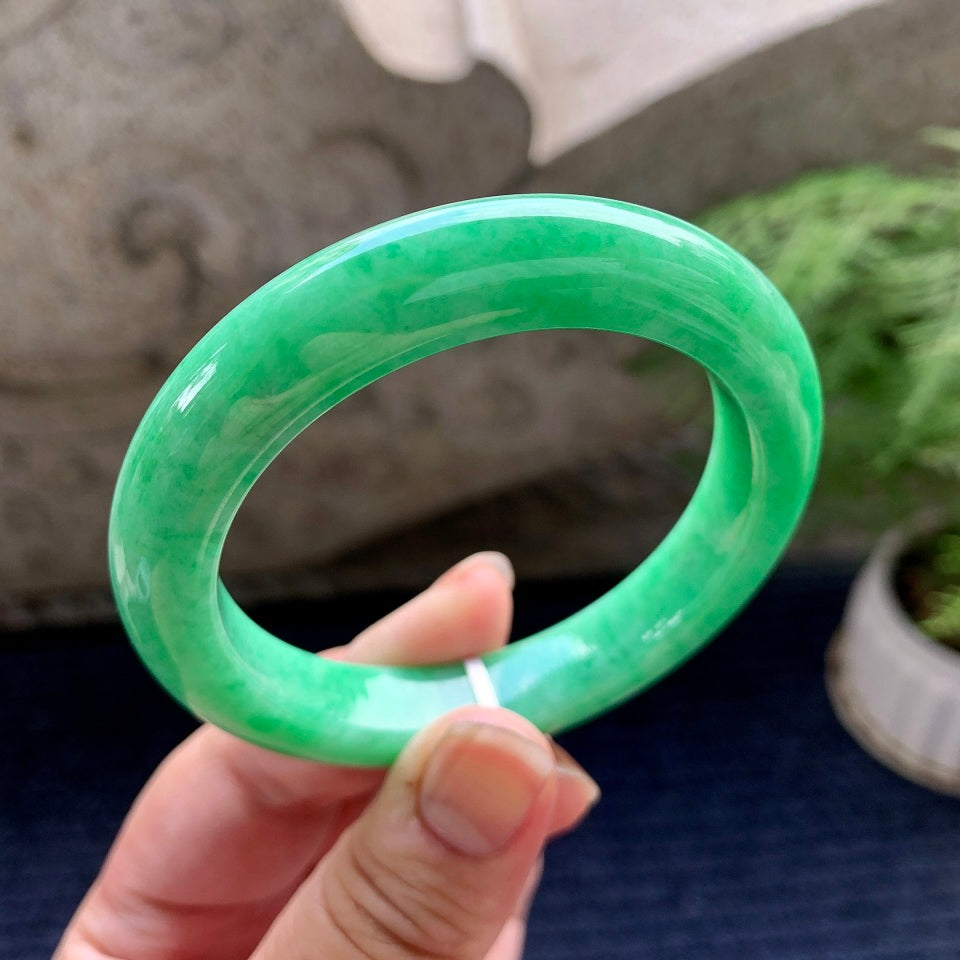 糯种满绿平安镯（55.3mm）（yc089894）
