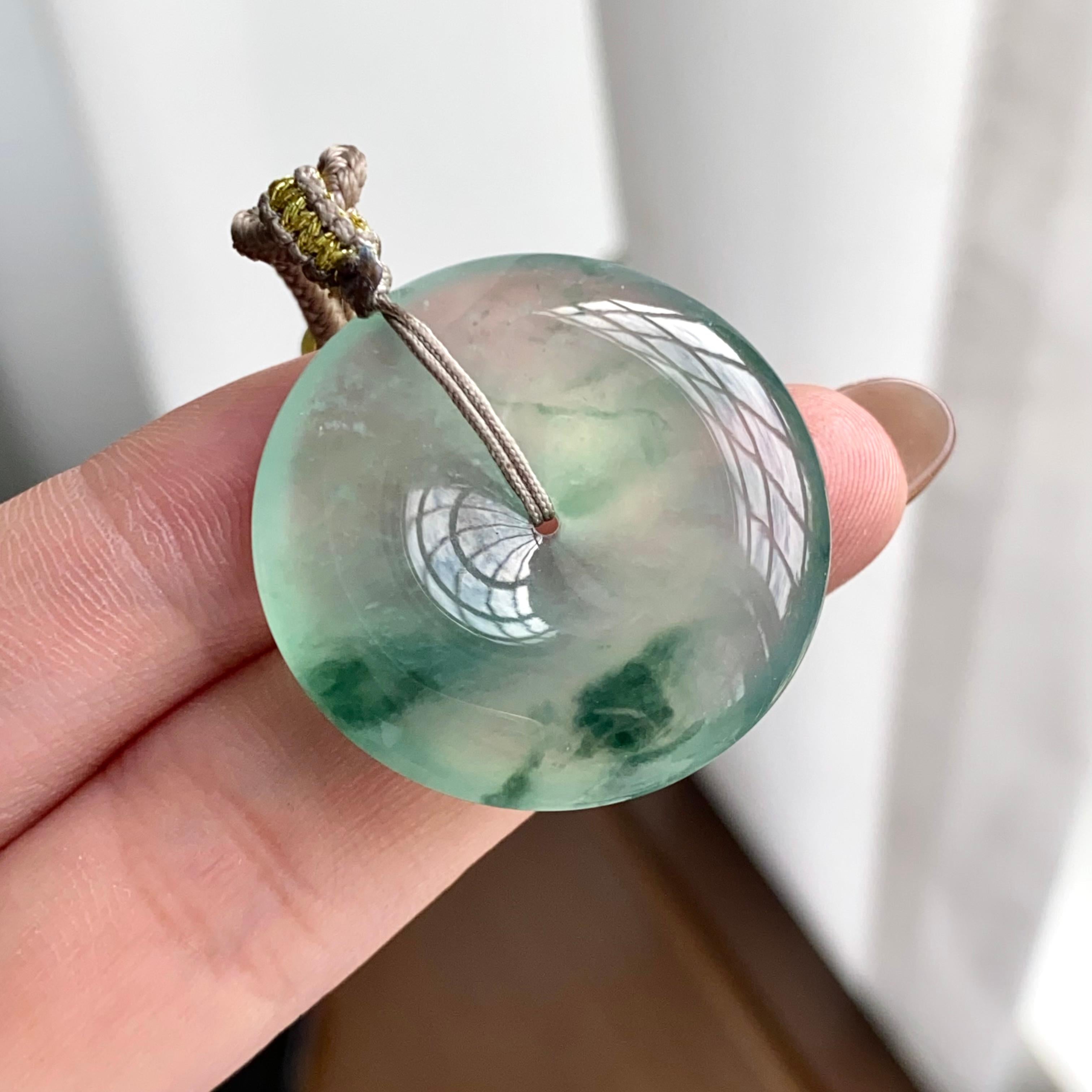 冰种飘花平安扣吊坠（yc262765）