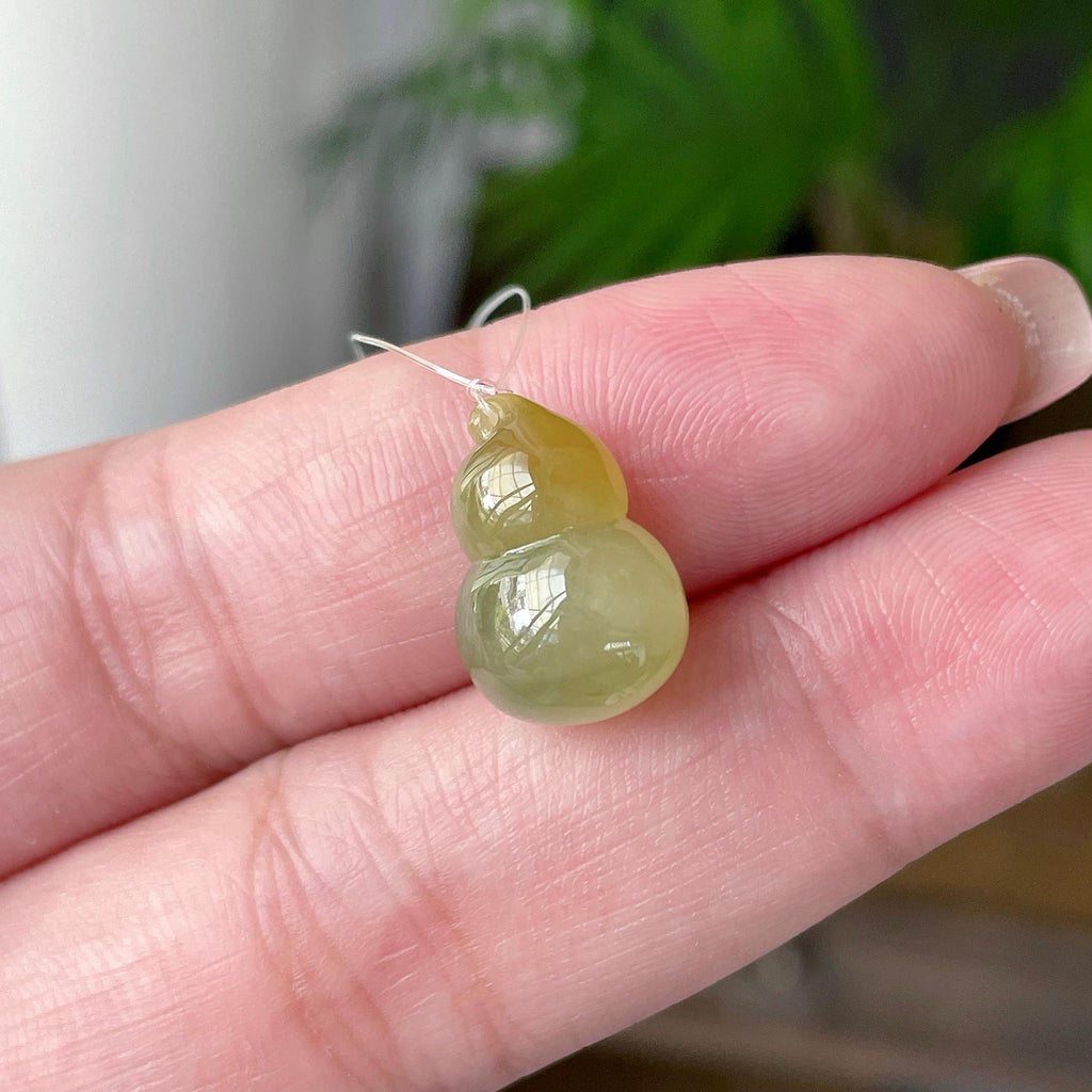 细糯种黄翡葫芦吊坠 天然缅甸A货翡翠（yc508696）