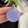 18k金钻镶细糯种紫罗兰圆牌吊坠（yc197331）