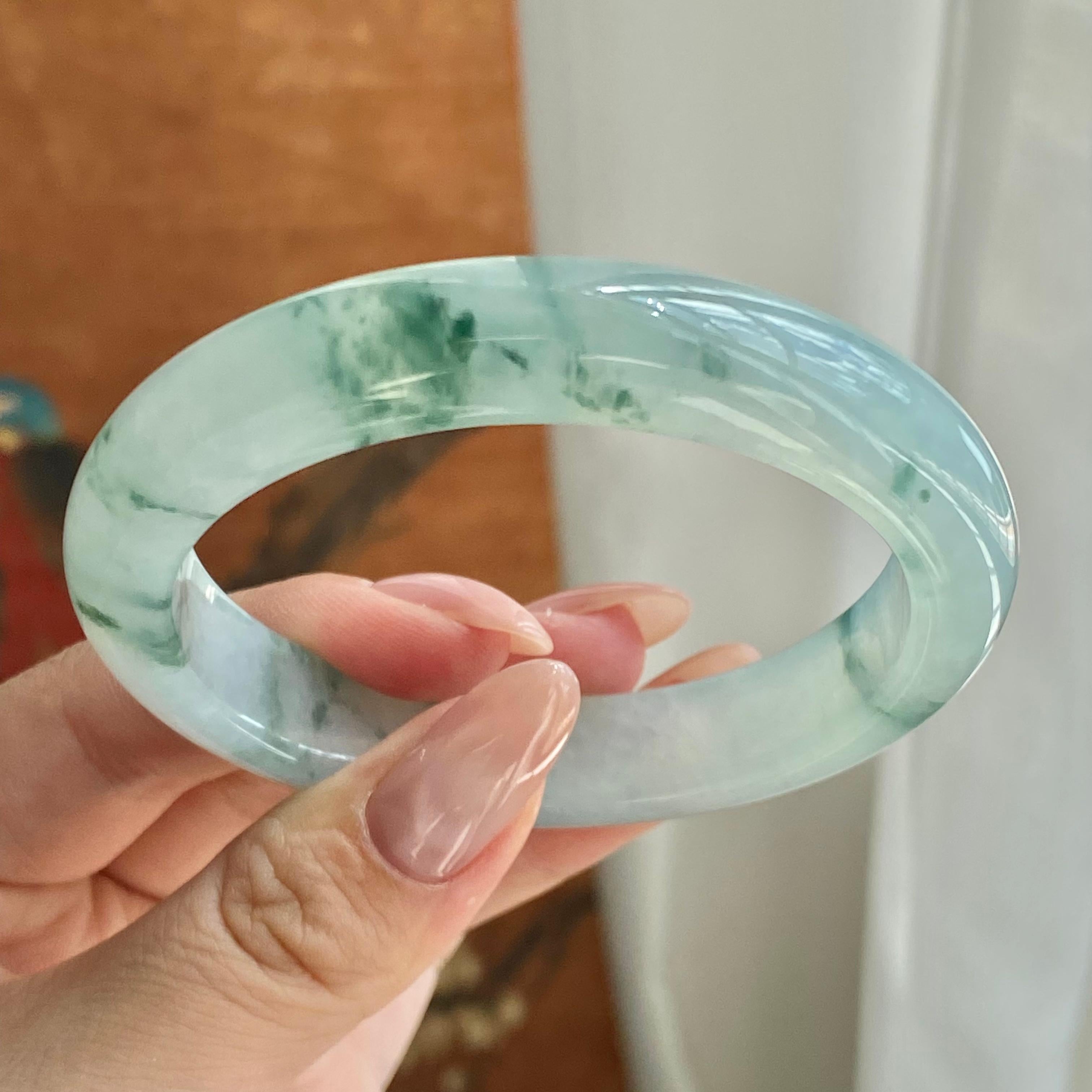 冰种飘花平安镯（57圈）（yc229108）