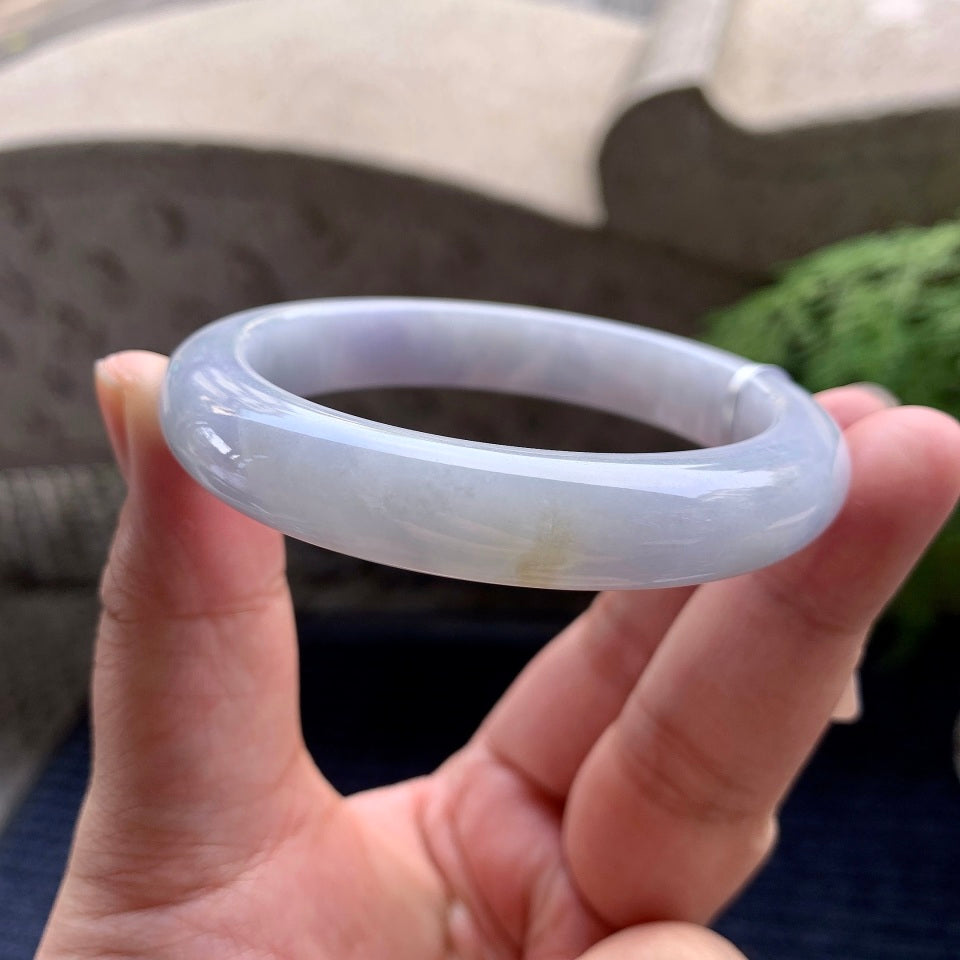 细糯种淡紫罗兰洒金平安镯（56.2mm）（yc093326）