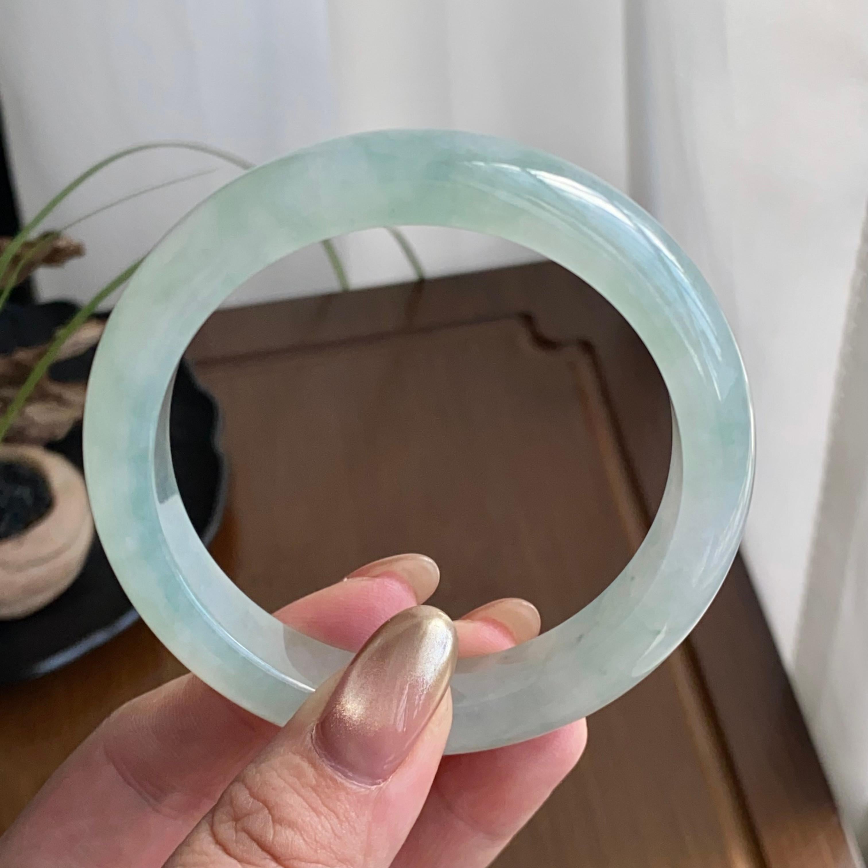 冰种淡晴底平安镯（57圈）（yc258939）