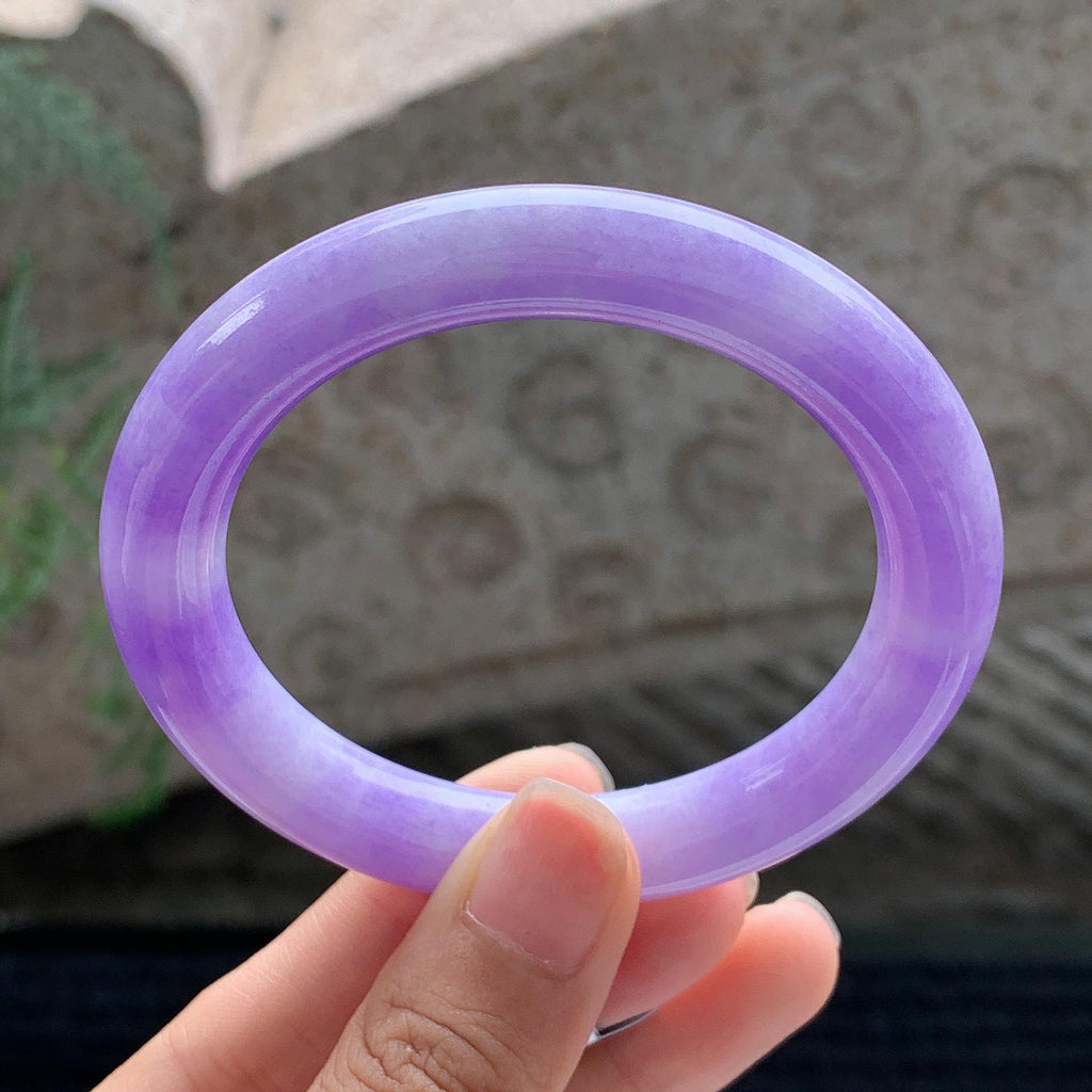 细糯种 紫罗兰圆条手镯 54圈 （yc696340）