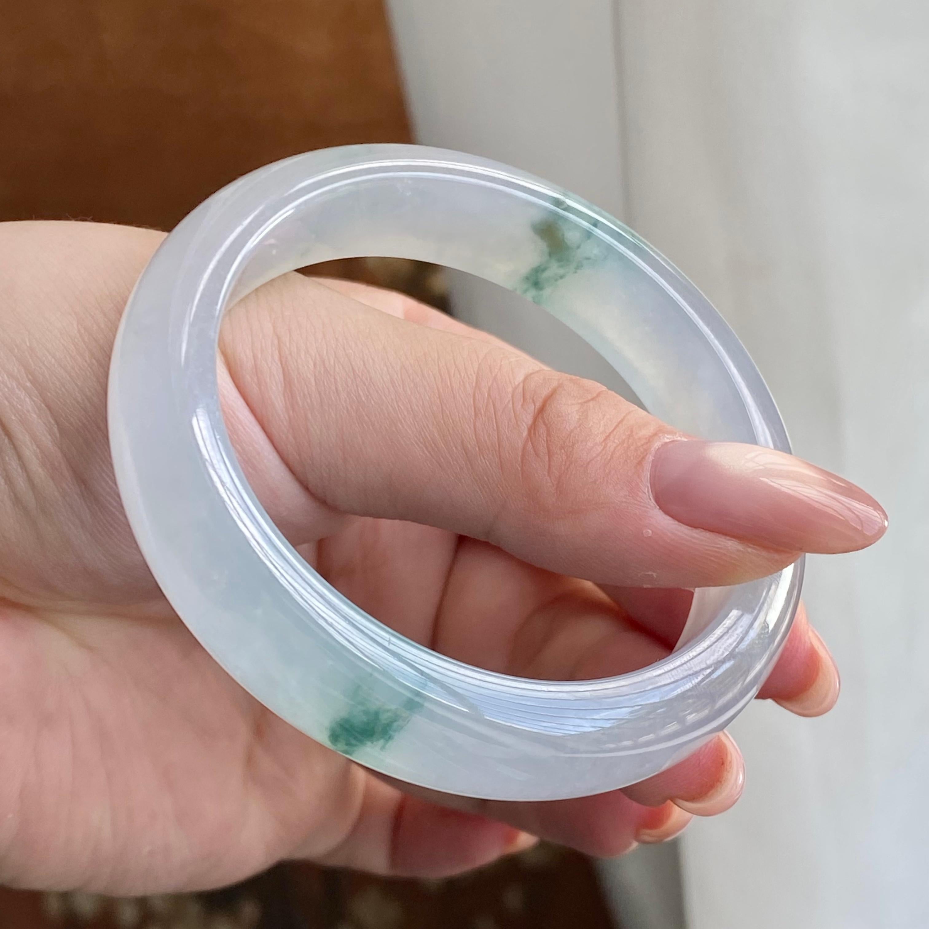 冰种飘花平安镯（54圈）（yc228809）