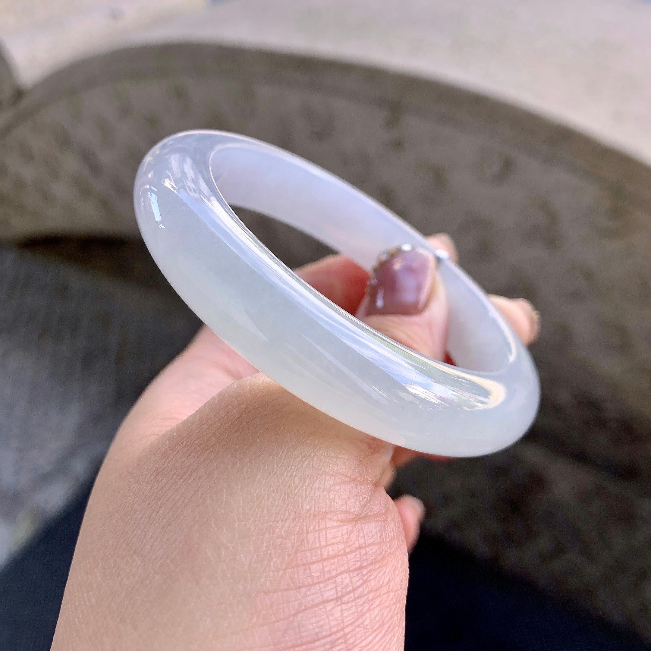 糯冰种无色平安镯（54.7mm）（yc273590）