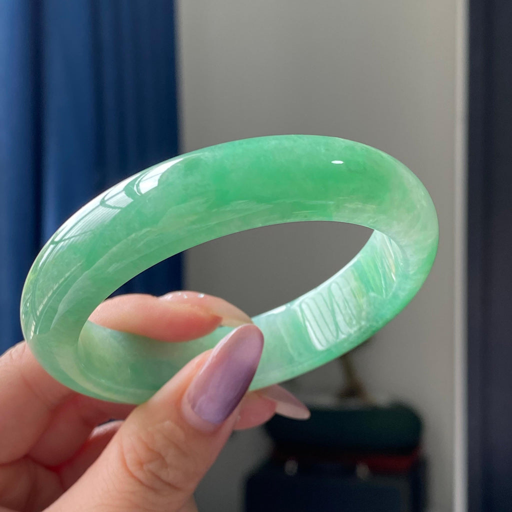 细糯种满绿平安镯手镯（59圈）（yc196856）