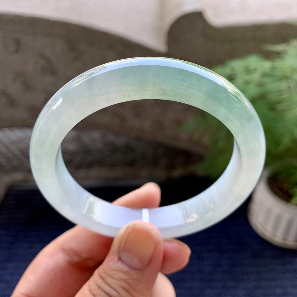 糯冰种淡晴底平安镯（57mm）（yc098535）