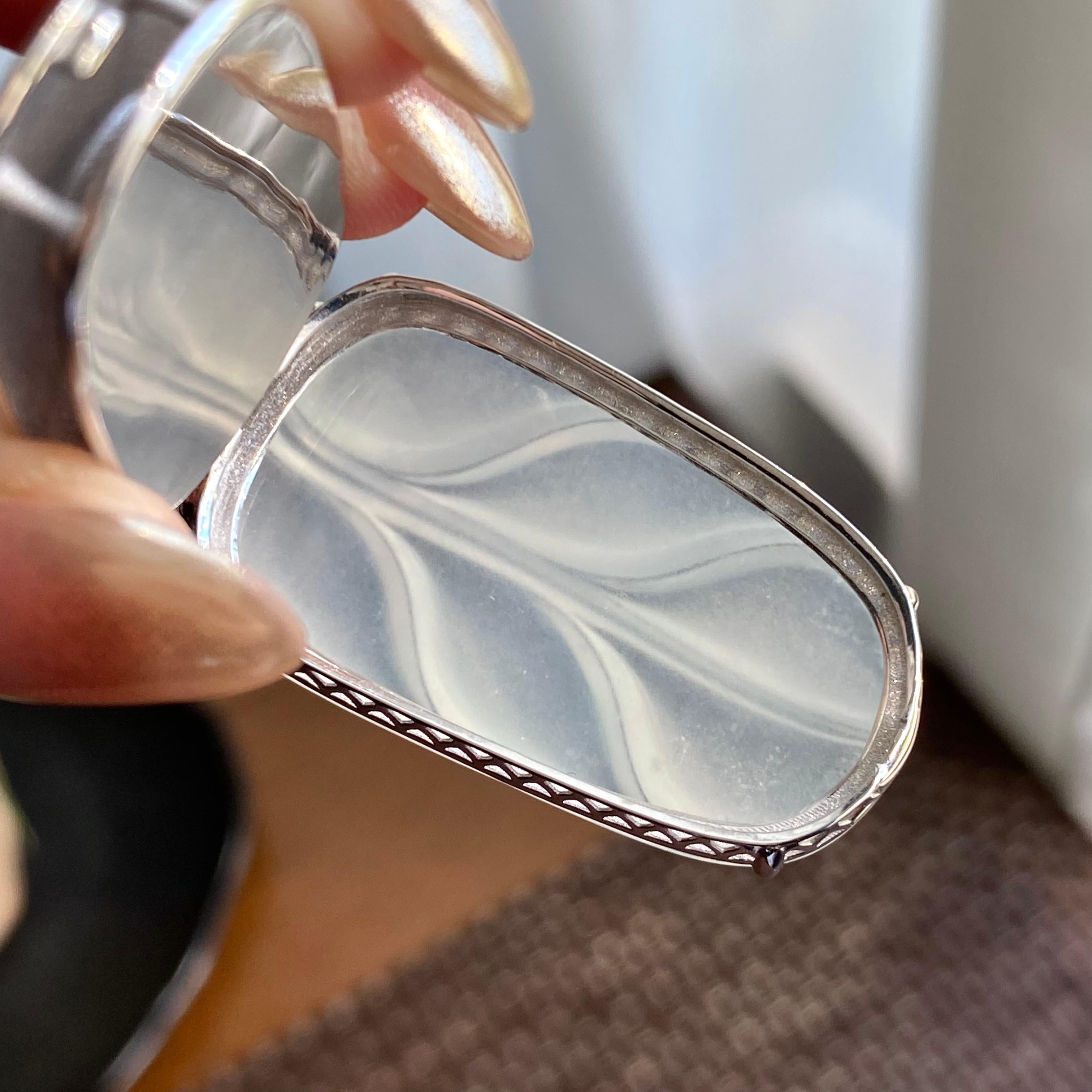 18k金钻镶冰种白月光玉叶吊坠（yc266179）