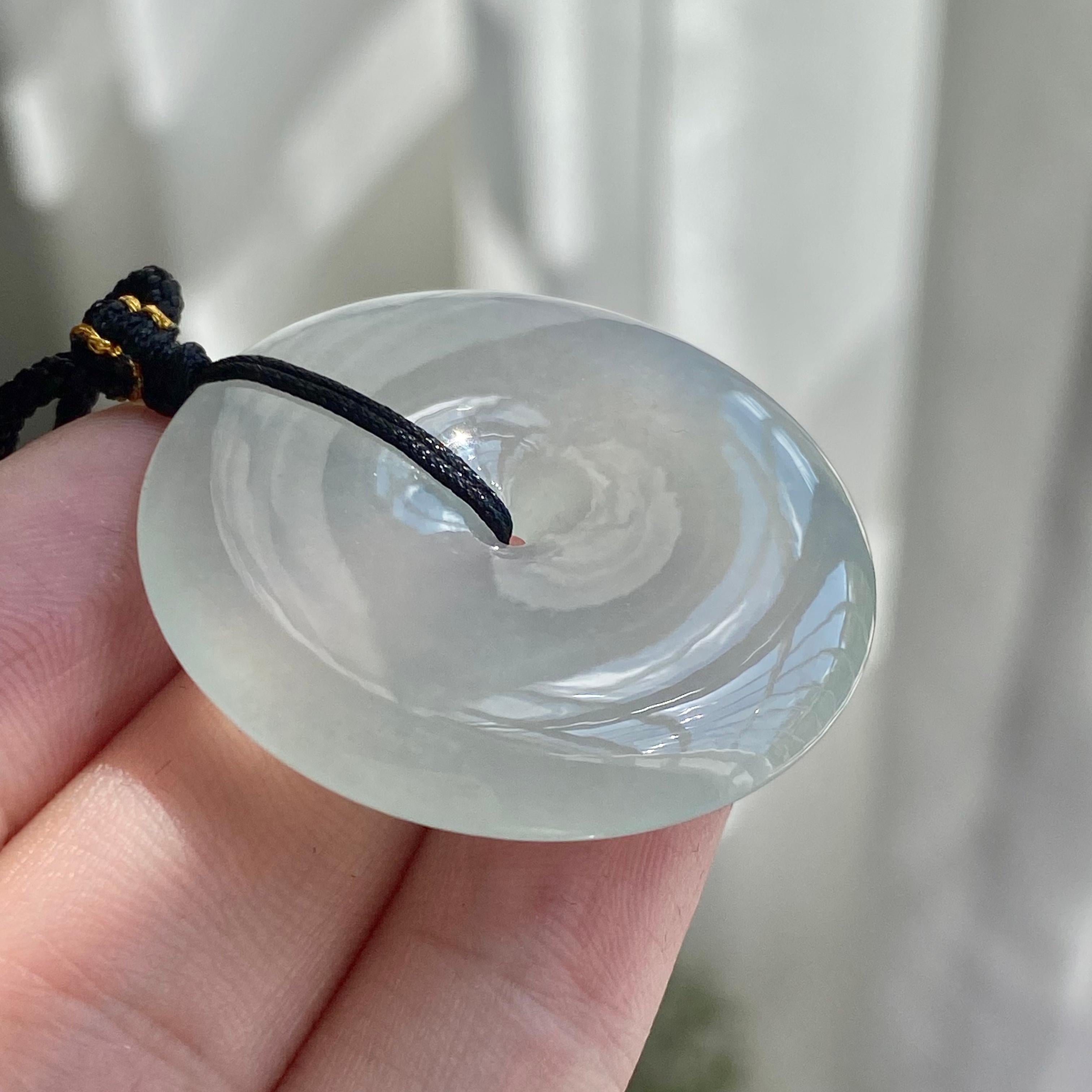 糯冰种白月光平安扣吊坠（yc233033）