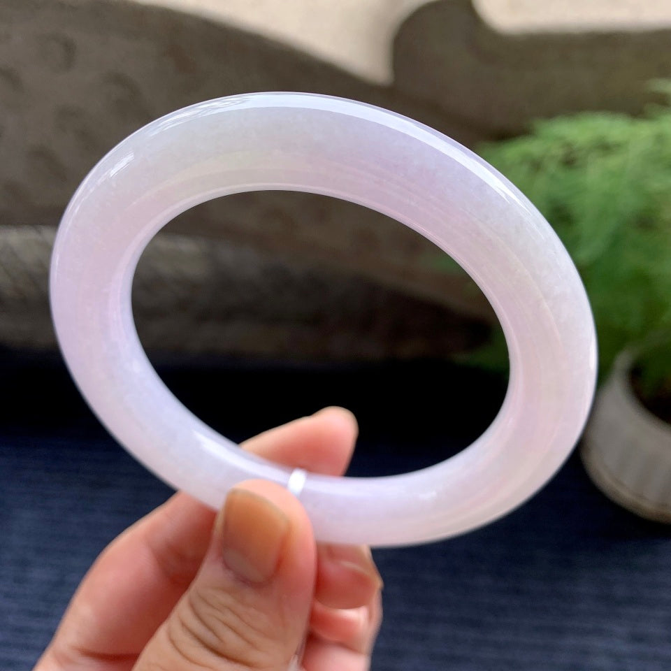 细糯种淡紫罗兰圆条手镯（57.6mm）（yc107656）