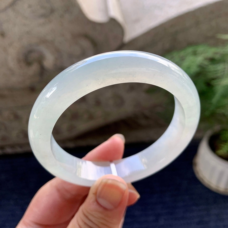 糯冰种淡晴底平安镯（58mm）（yc090489）
