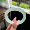 细糯种油青色湖水绿正圈平安镯 57圈 天然缅甸A货翡翠（yc703275）