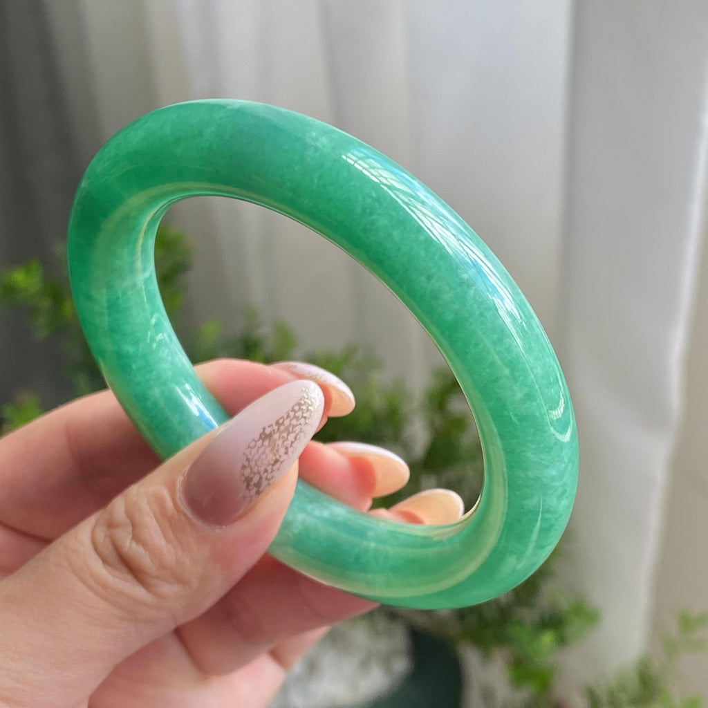 细糯种满绿圆条手镯（54圈）（yc206606）