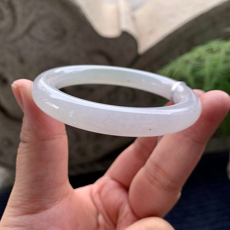 细糯种无色圆条手镯（55.8mm）（yc091798）