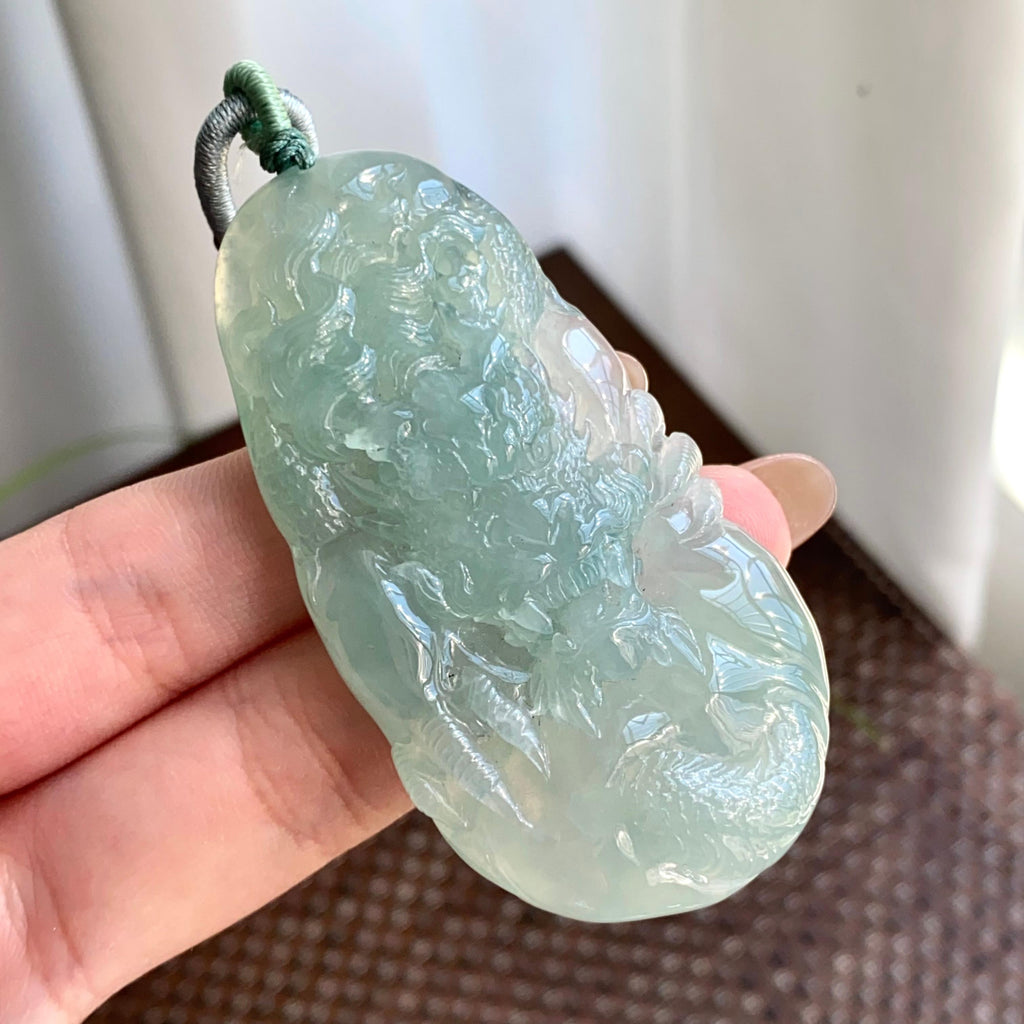 冰种晴底龙牌吊坠（yc265659）