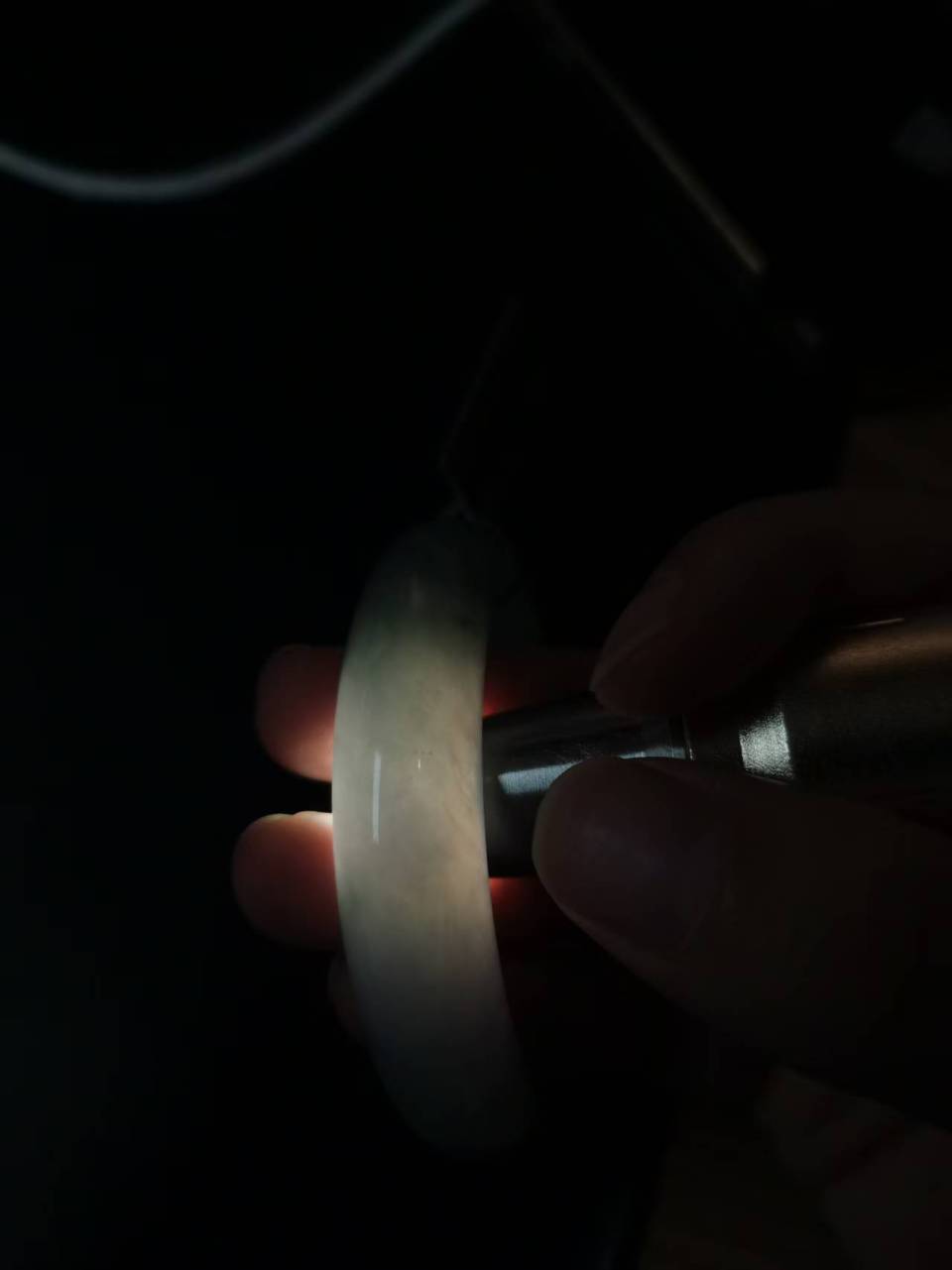 糯冰种飘花平安镯（56.8mm）（yc097814）