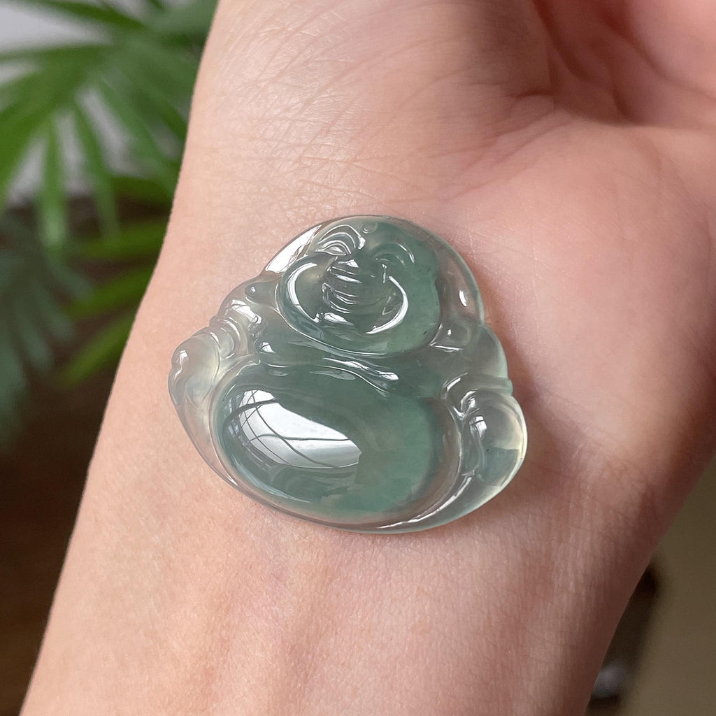 冰种淡湖水绿佛公吊坠（yc709409）