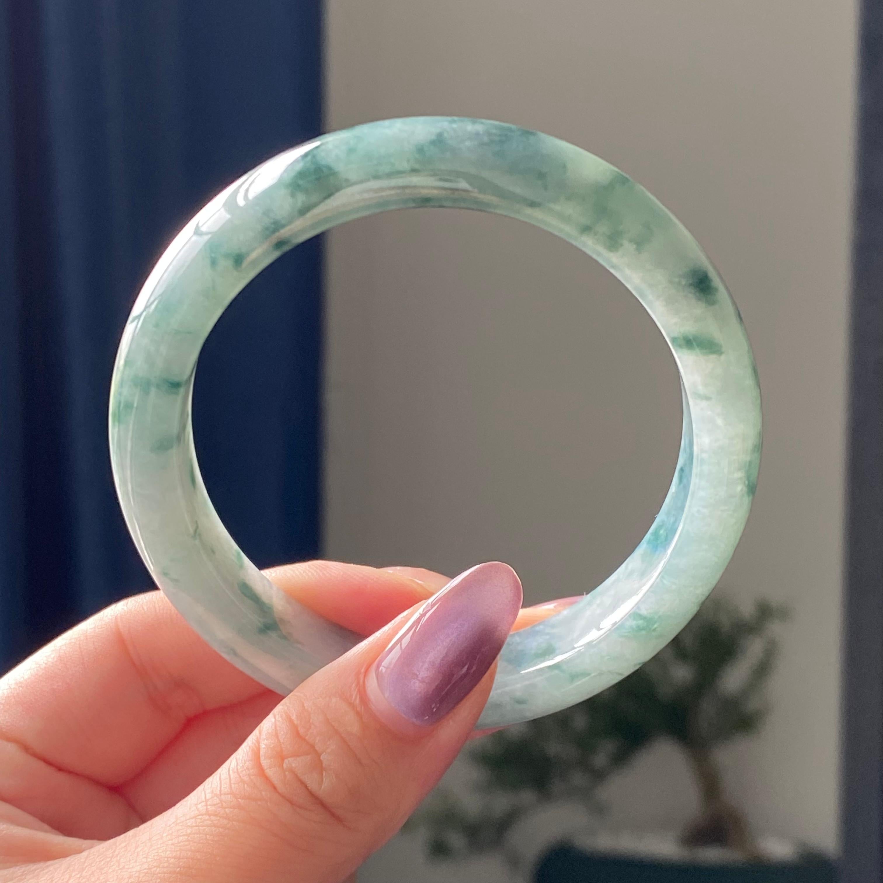 细糯种飘花平安镯手镯（58圈）（yc195330）