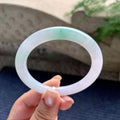细糯种飘绿花圆条手镯 55圈口（yc711307）