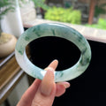 细糯种飘花正圈平安镯 54圈 天然缅甸A货翡翠（yc693146）