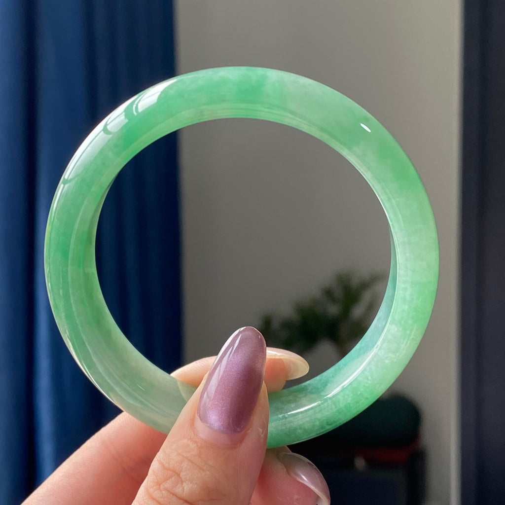 细糯种满绿平安镯手镯（59圈）（yc196856）