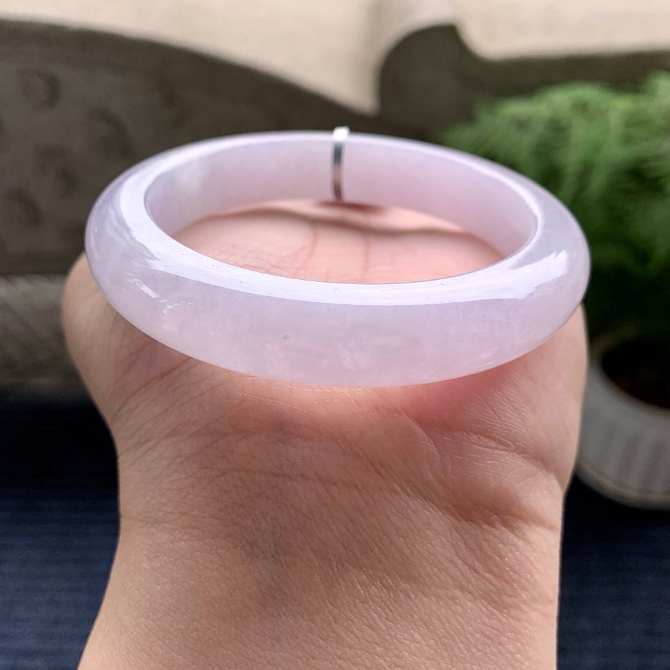 糯冰种紫罗兰平安镯（55mm）（yc082019）
