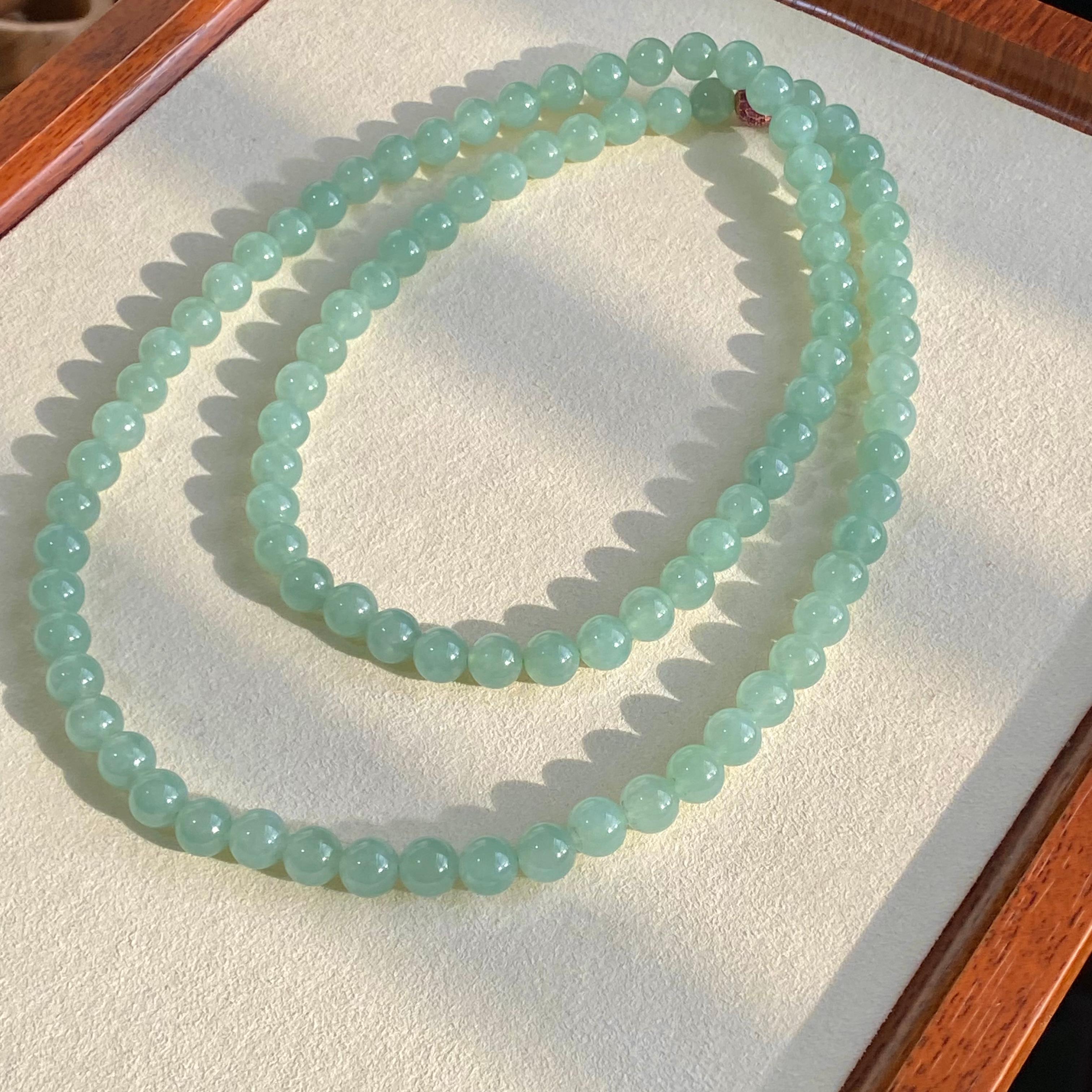 糯冰种晴底珠链（94颗）（yc196187）